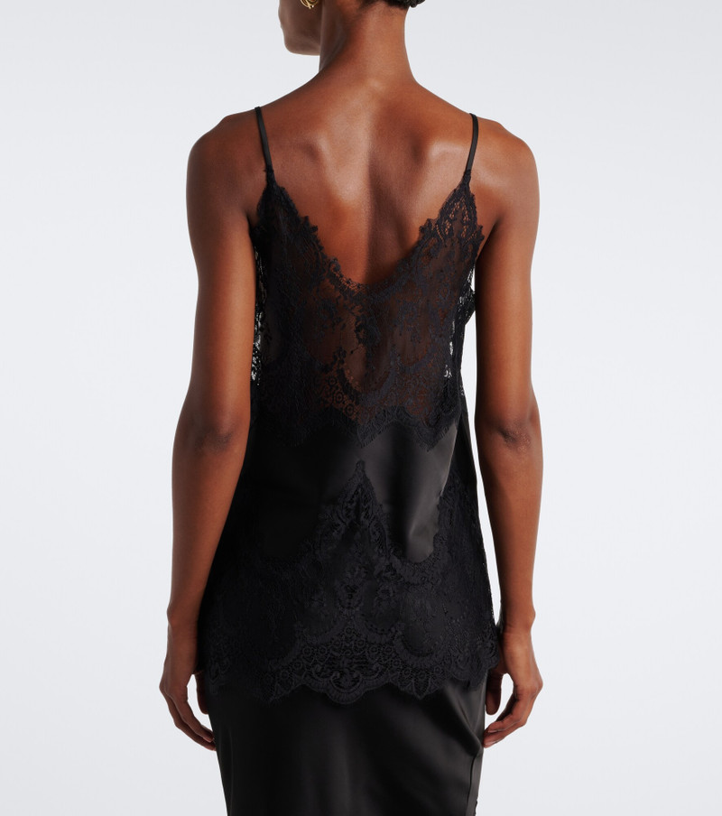 Bias lace-trimmed satin camisole 5