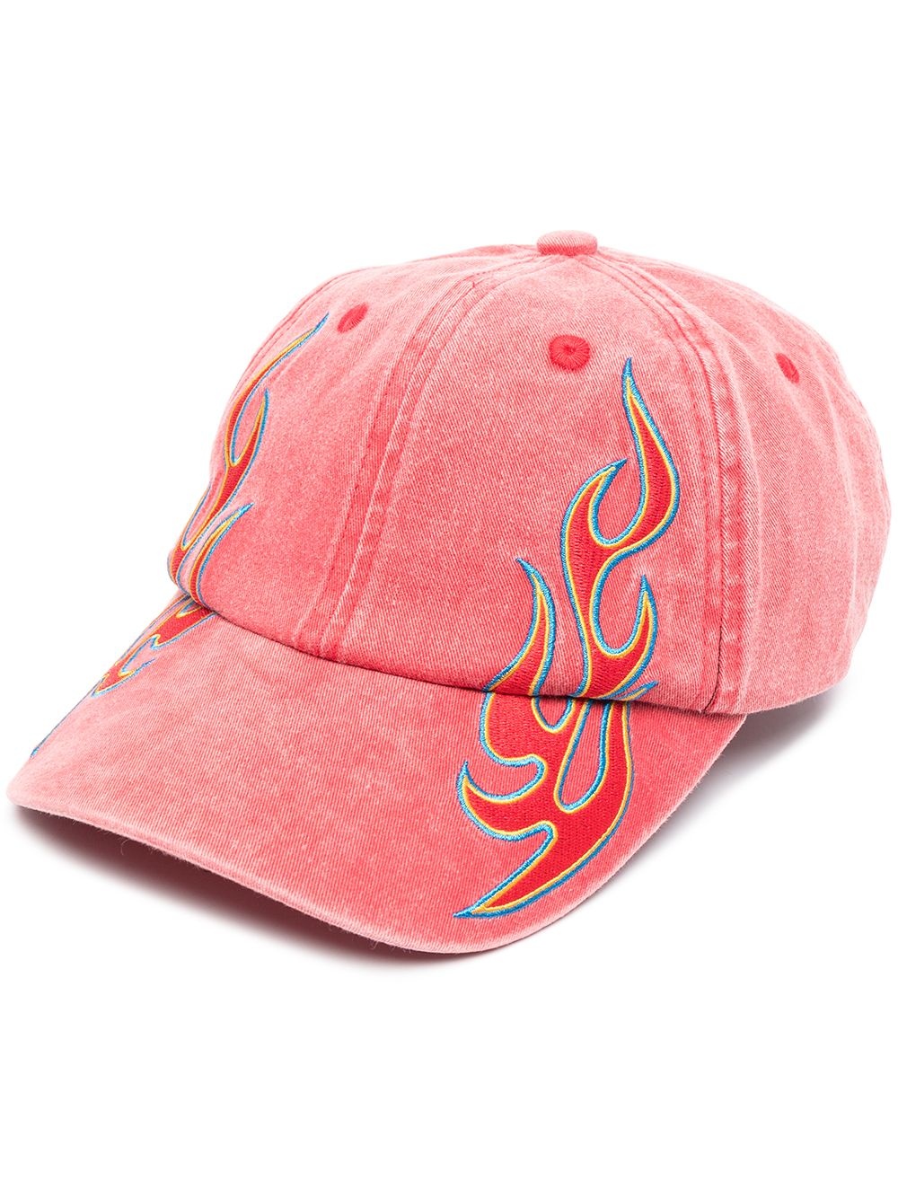 flame-print cotton baseball cap - 1