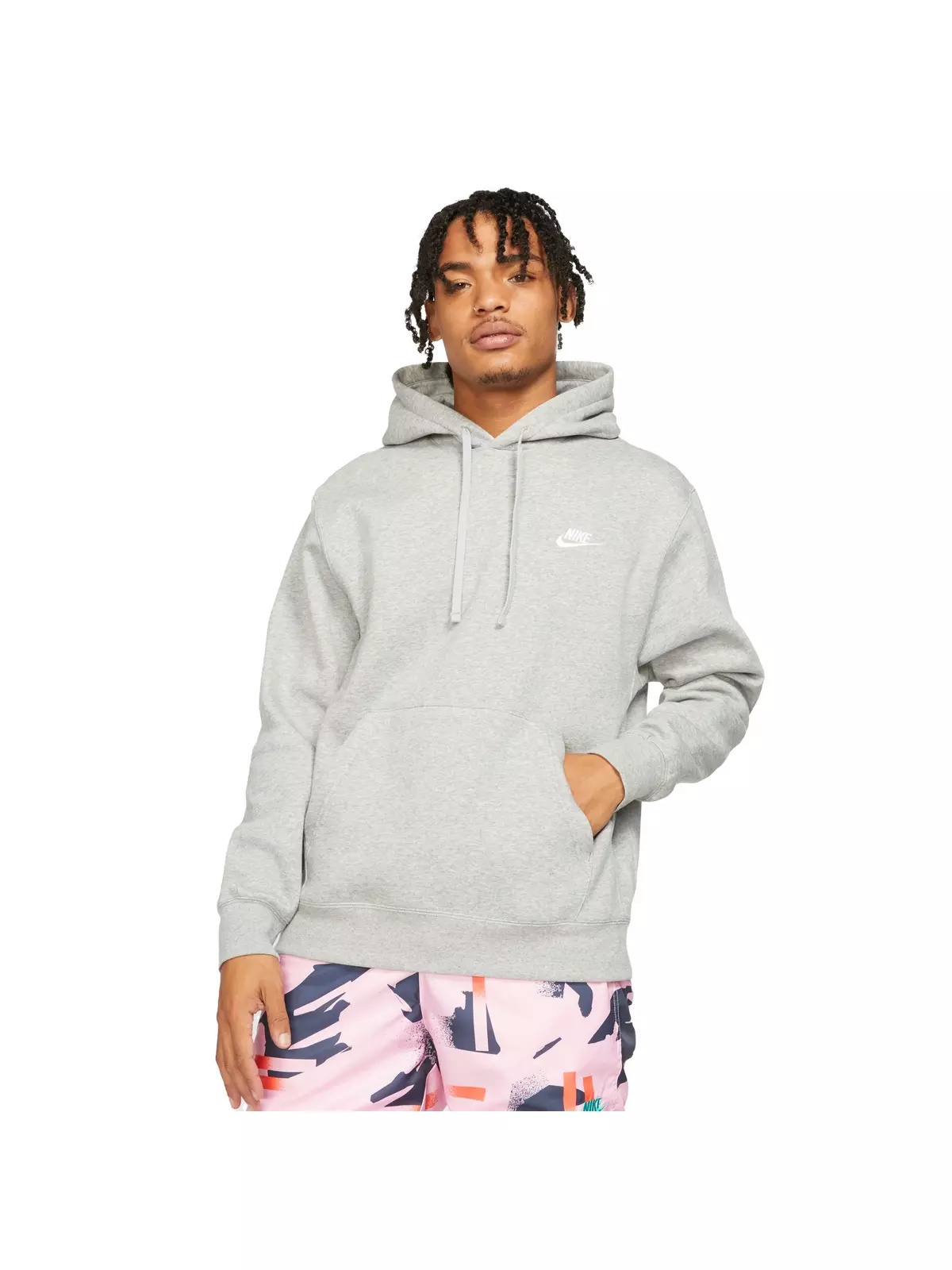 Men's Sportswear Club Fleece Hoodie-Grey - 1