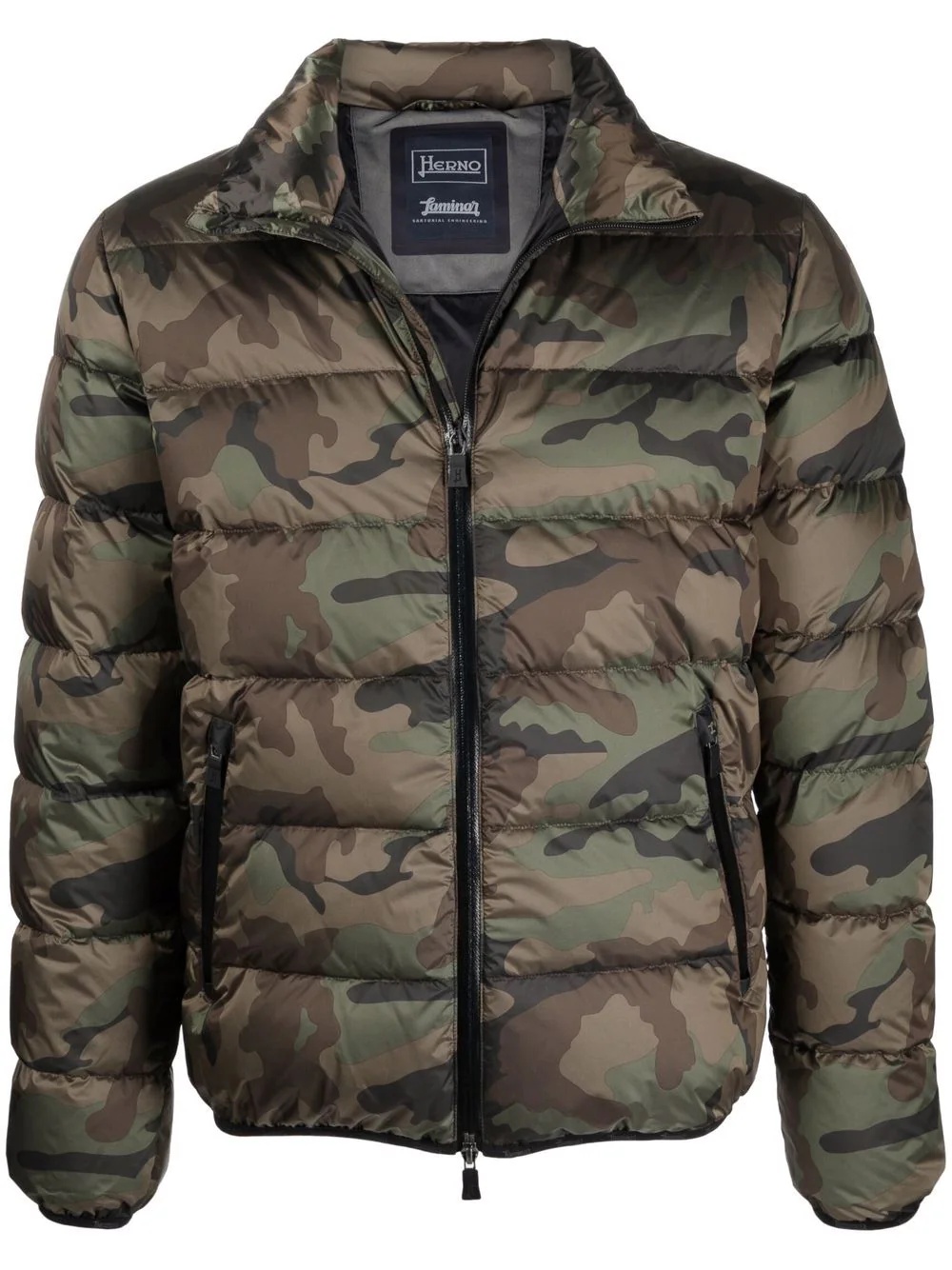 camouflage-print hooded padded jacket - 1