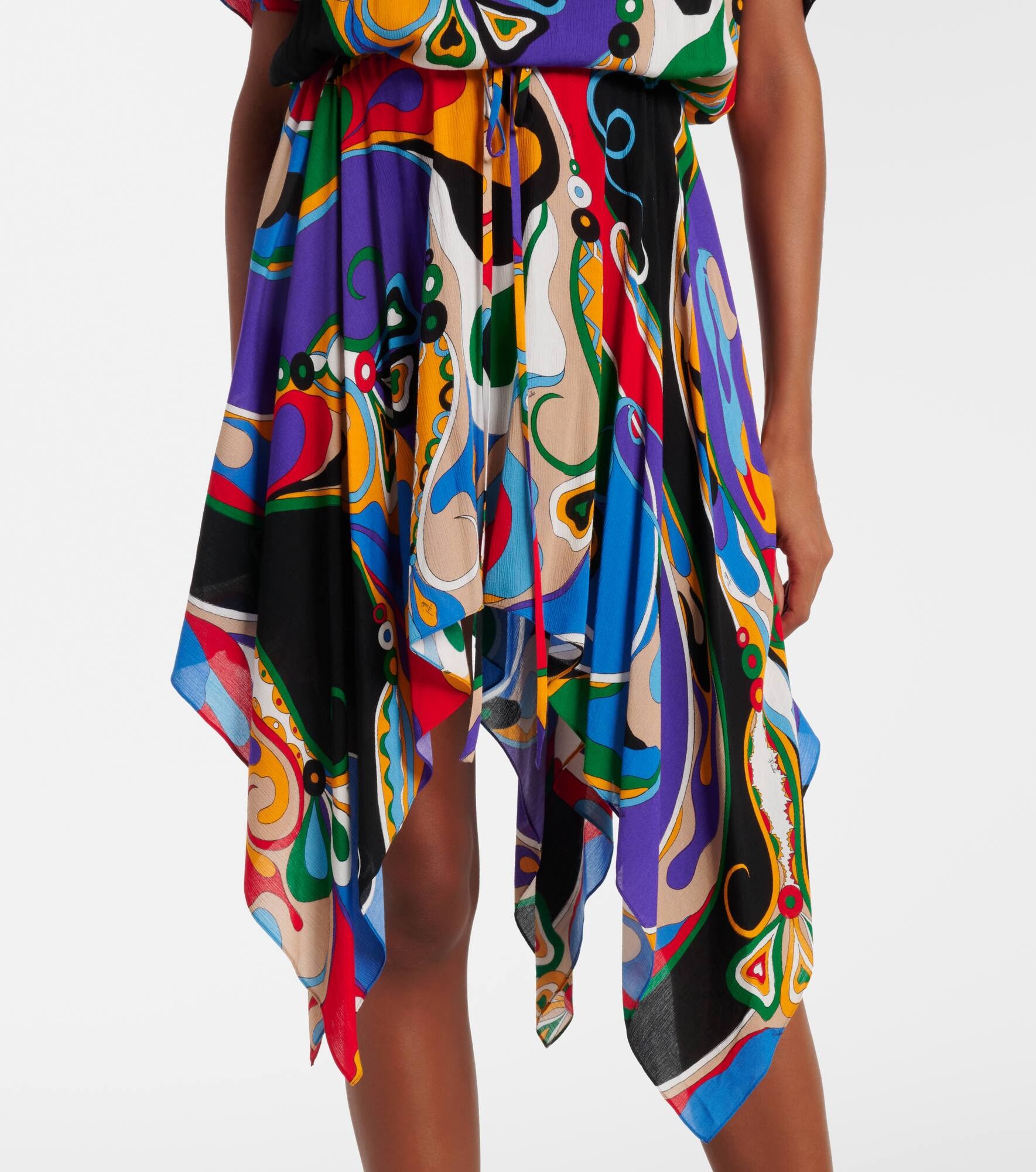 Orchidee asymmetric minidress - 5