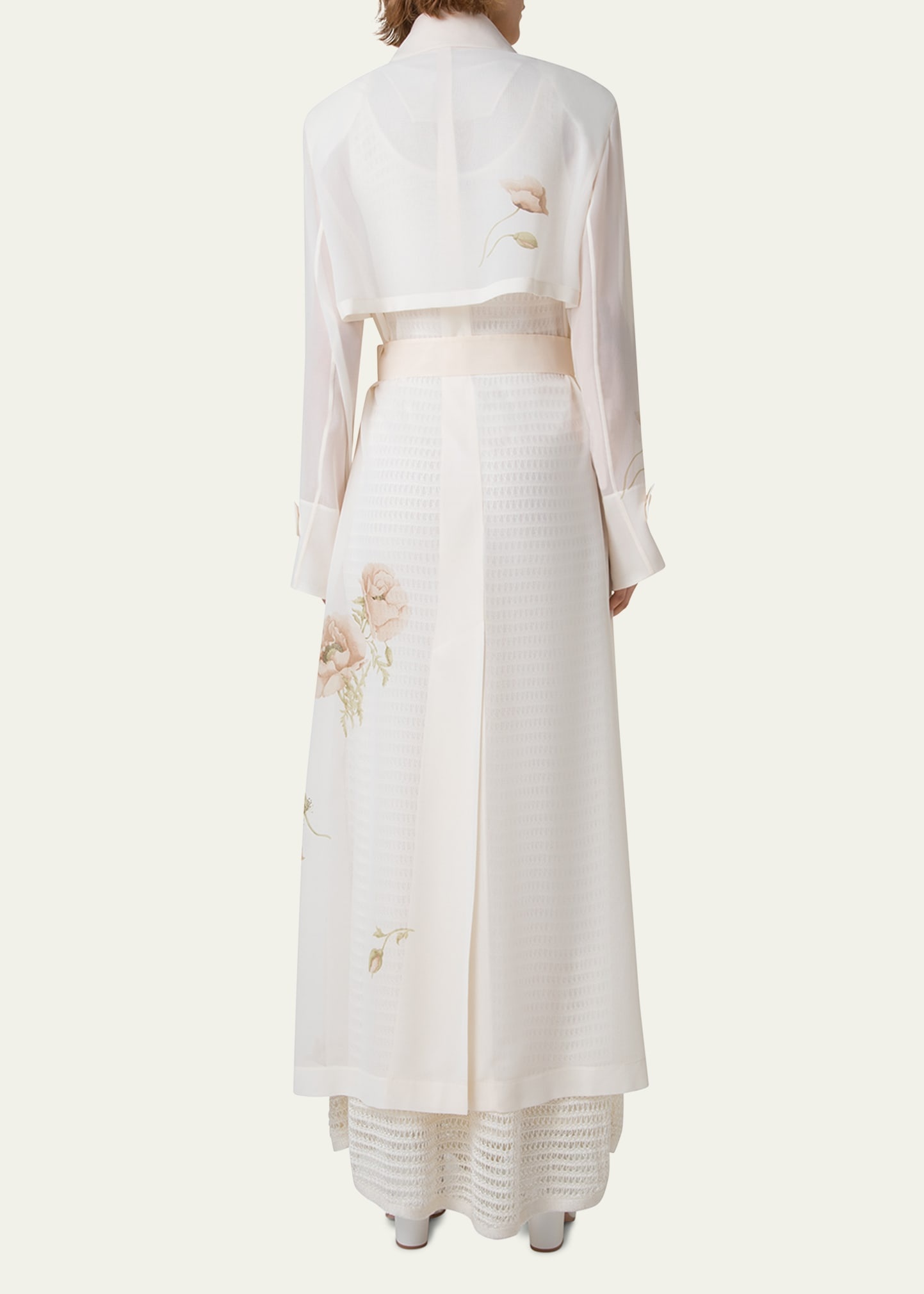 Haider Floral-Print Silk Crepe Trench Coat - 3