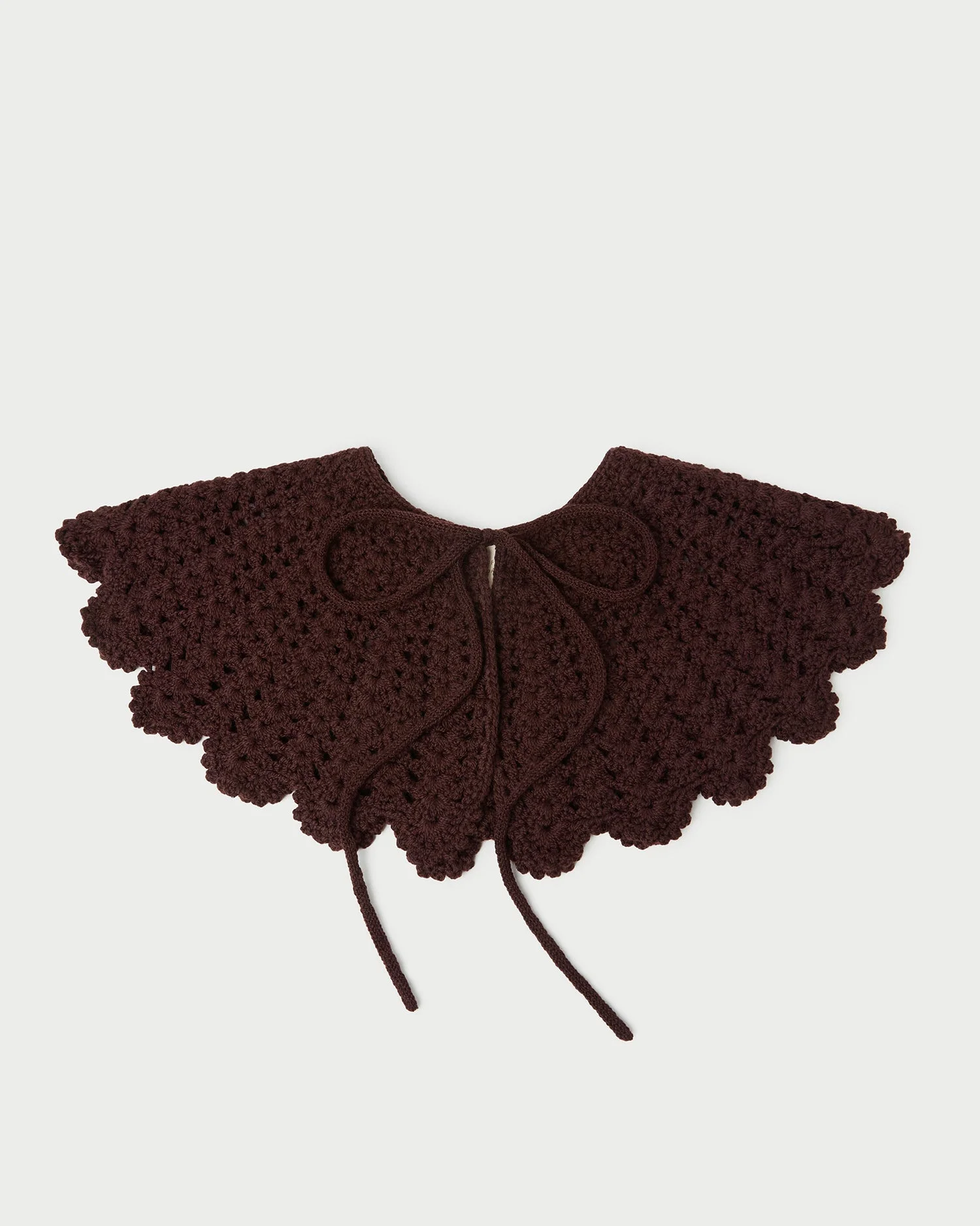 Elio Brown Wool Crochet Collar - 1