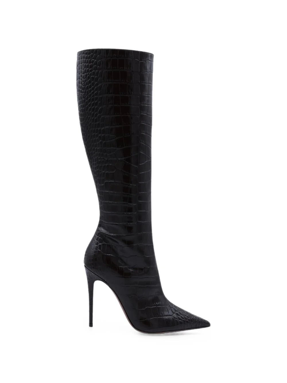 croc-effect heeled boots - 1