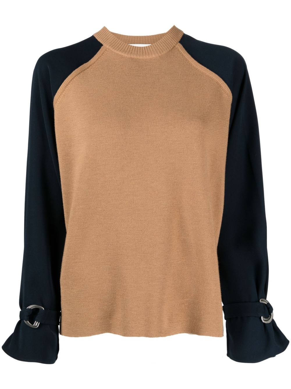 two-tone merino wool jumper - 1