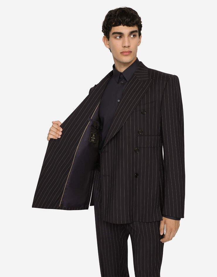 Double-breasted pinstripe stretch wool Sicily-fit suit - 6