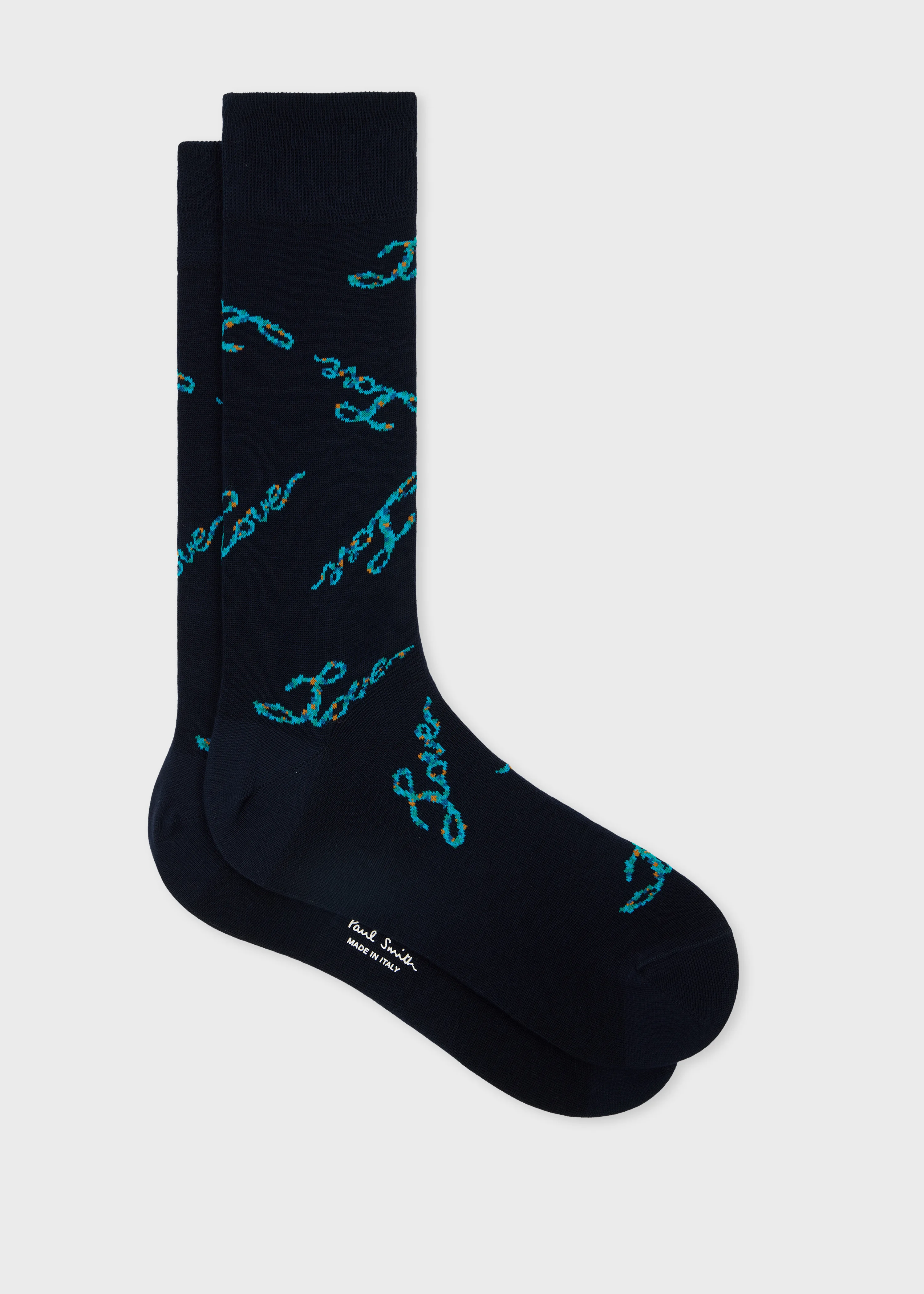 Navy 'Love' Socks - 1