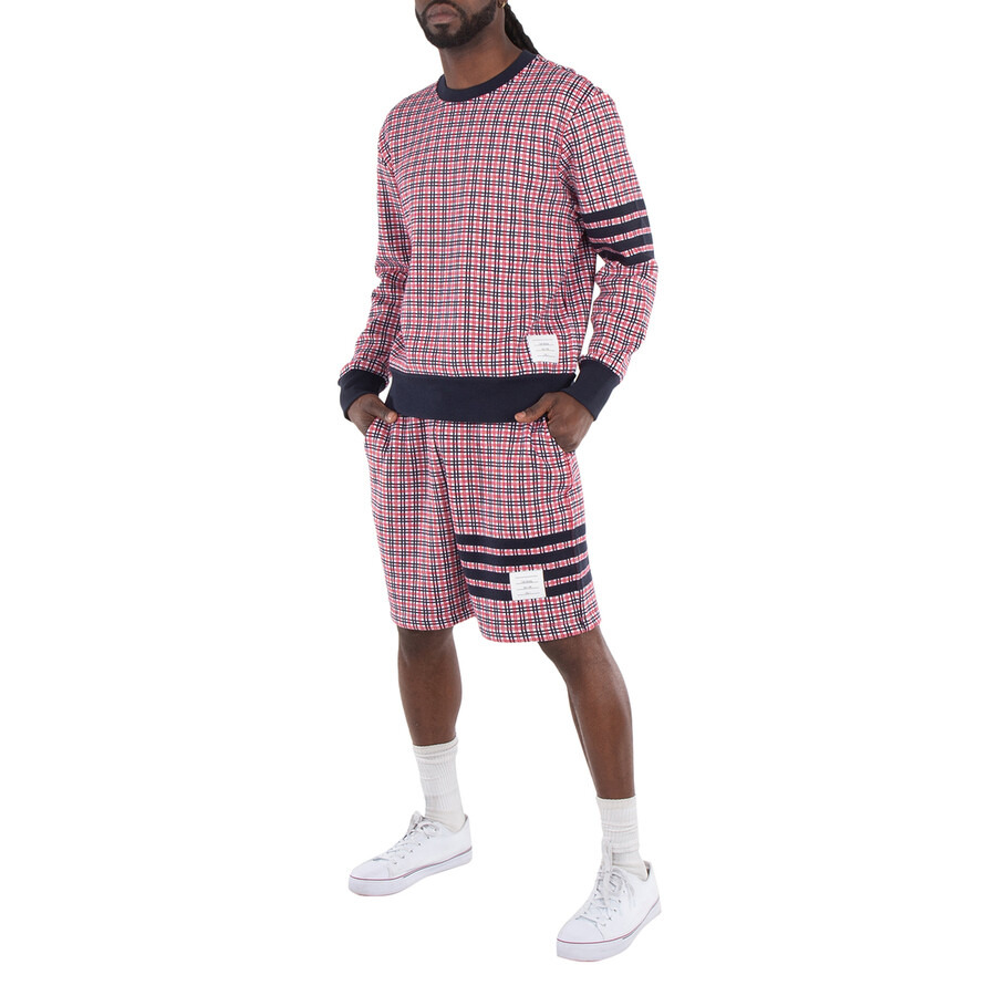 Thom Browne Cotton Check Jacquard 4-Bar Sweatshorts - 6
