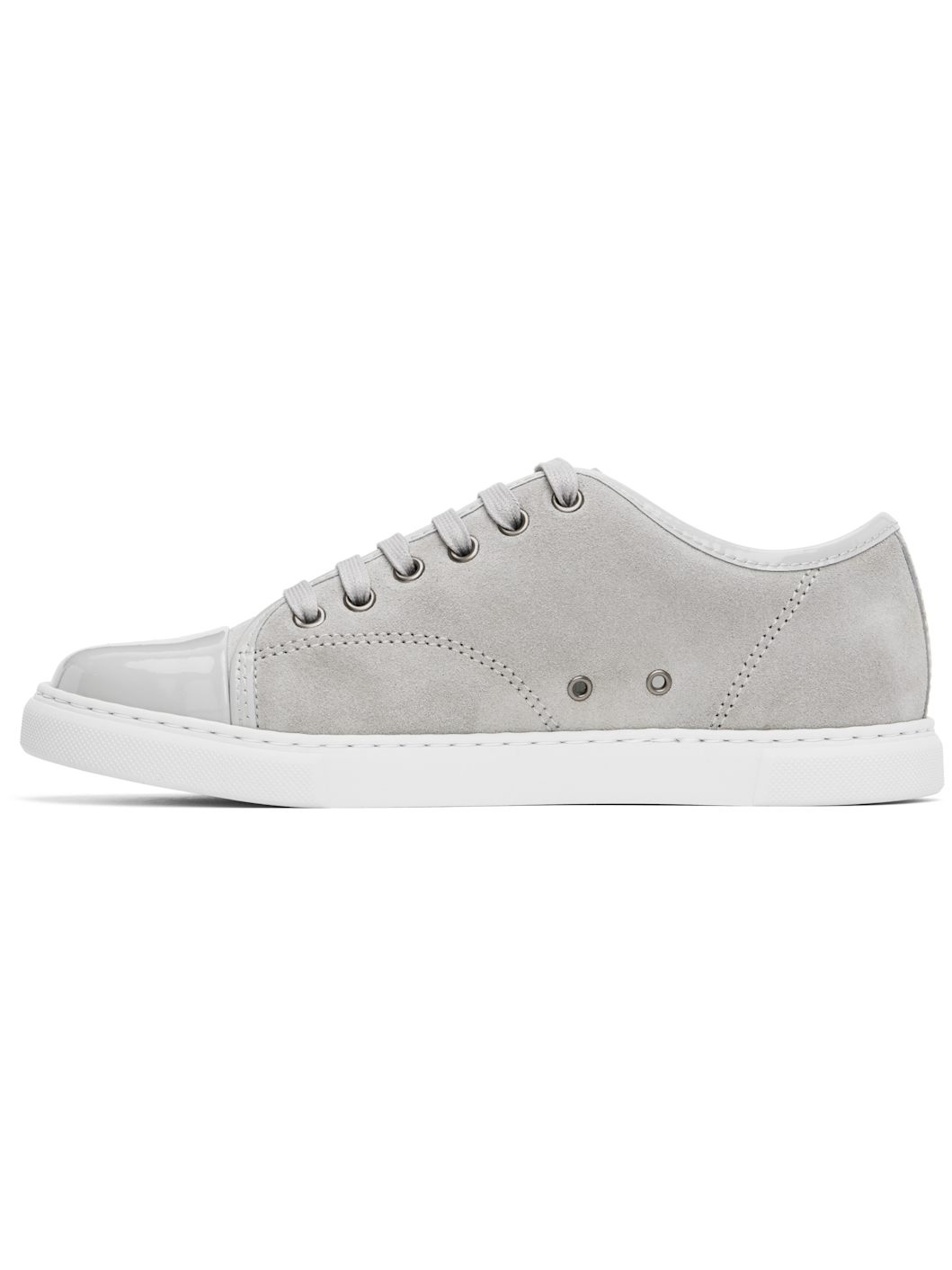 Gray DBB1 Suede & Patent Leather Sneakers - 3