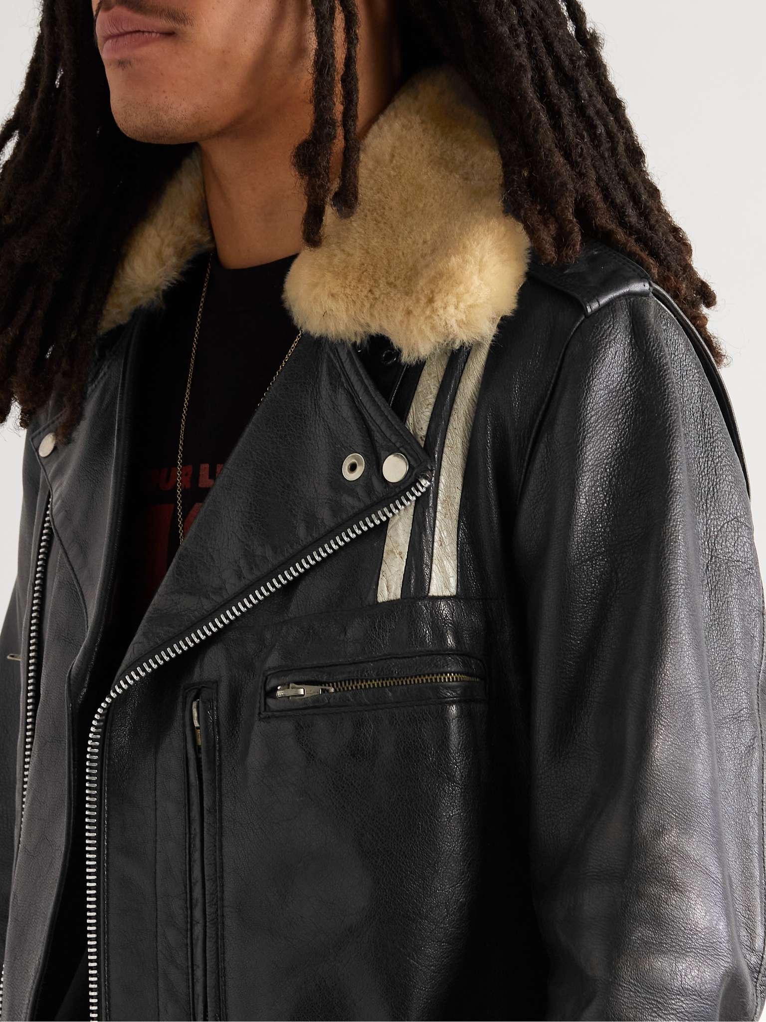 + 118 Second Läder Faux Fur-Trimmed Leather Jacket - 6