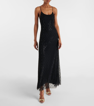 GUCCI GG embellished tulle maxi dress outlook