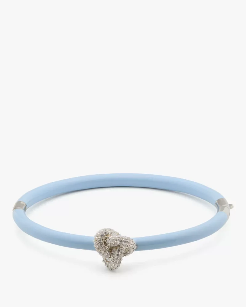Double Knot Pave Hinged Bangle - 1
