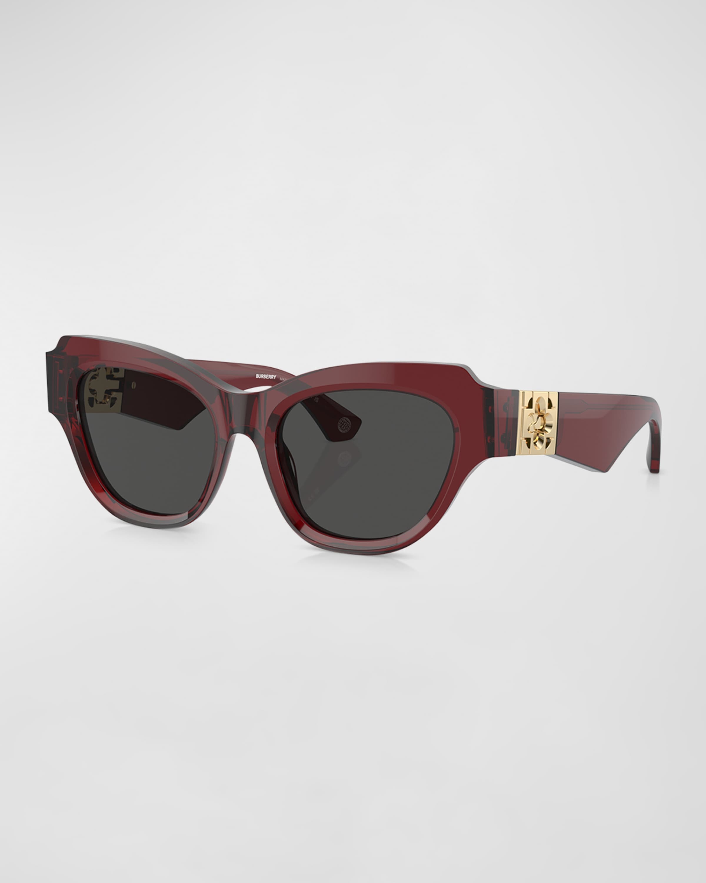 Beveled Acetate & Plastic Cat-Eye Sunglasses - 1