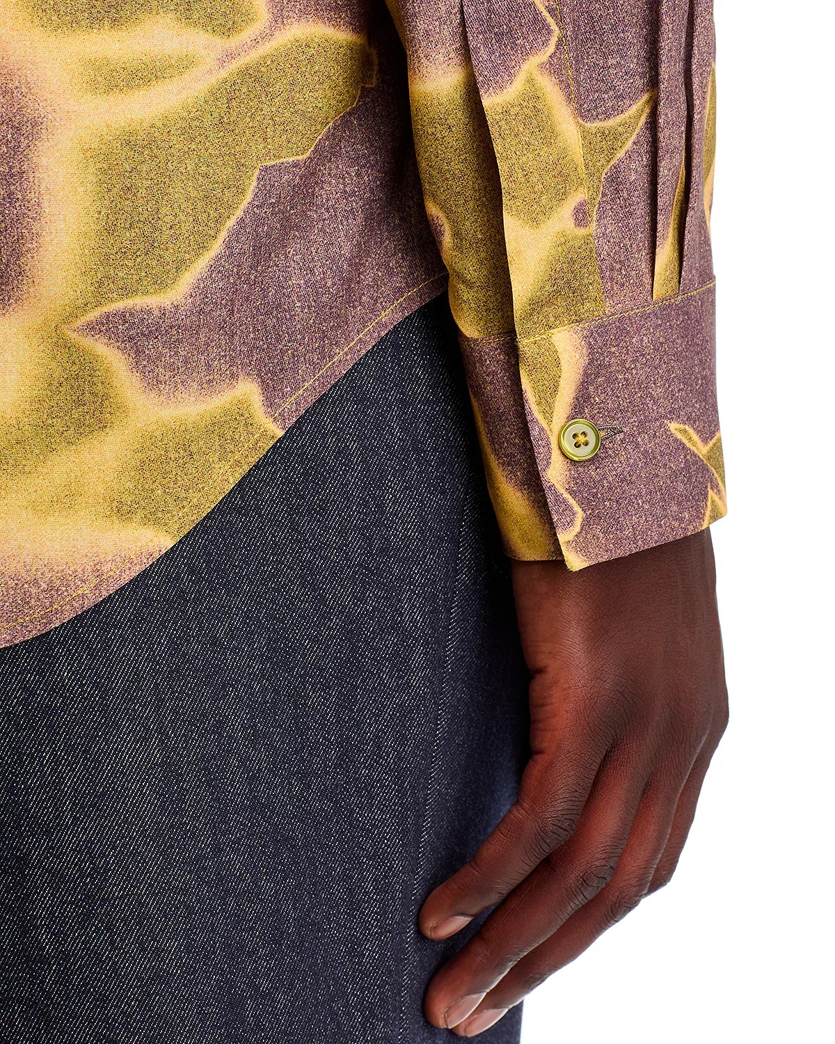 Long Sleeve Button Front Printed Shirt - 6