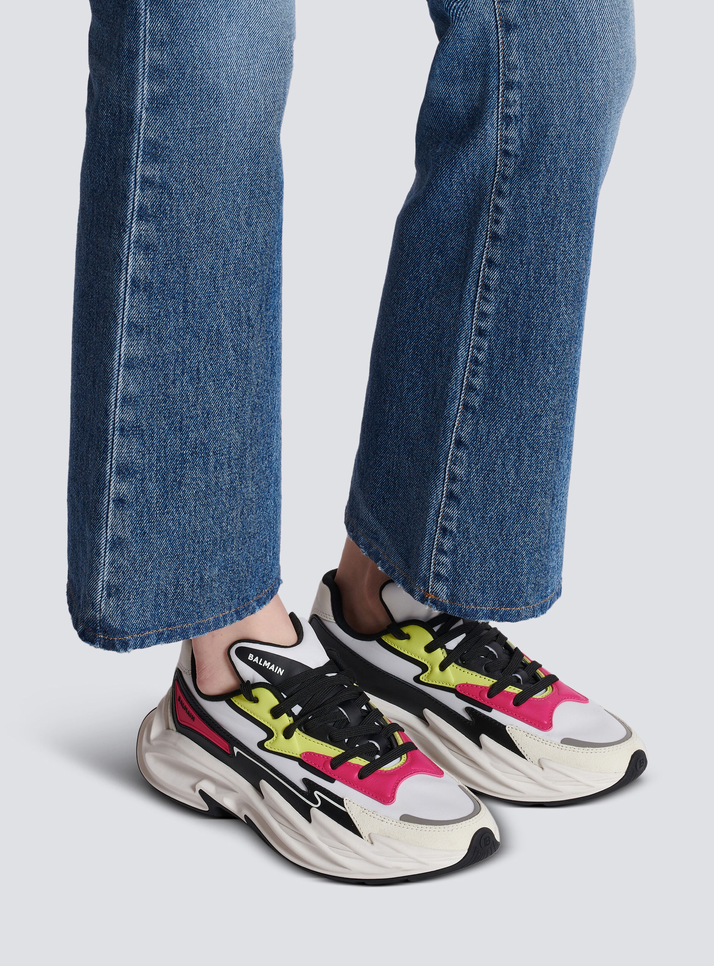 Run-Row leather and nylon trainers - 9