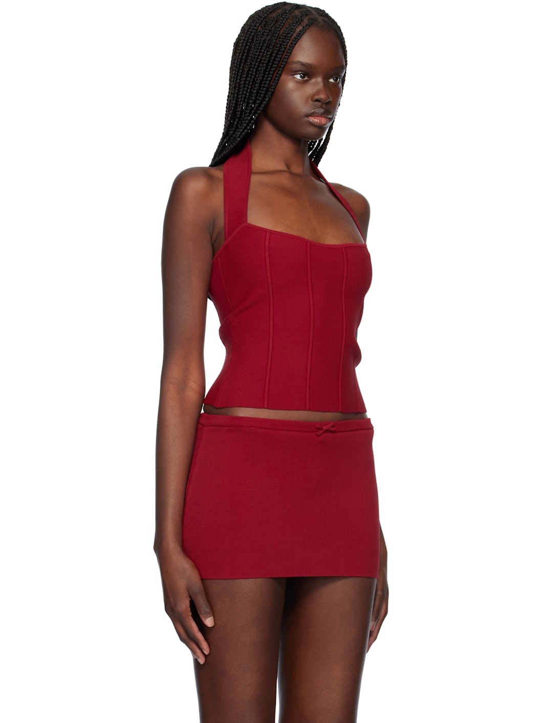Red 'The Knit' Halter Top - 2