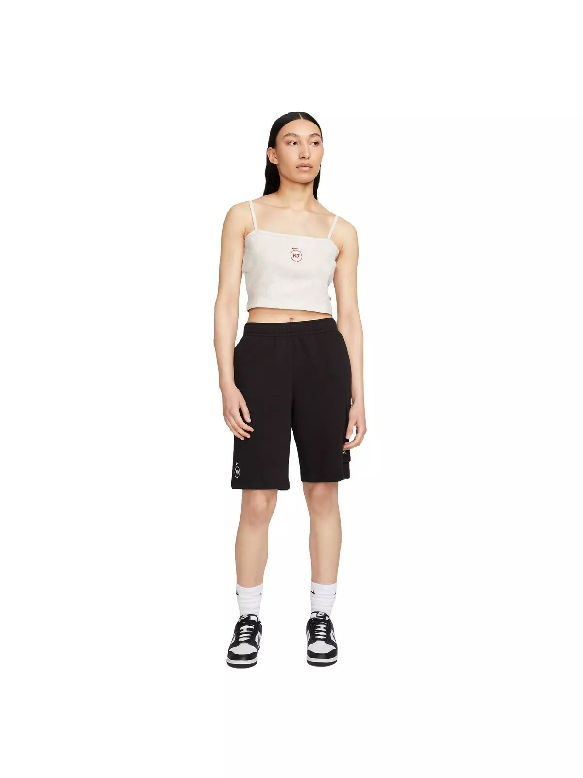 Women's N7 Essential Ribbed Crop Top - White - 4