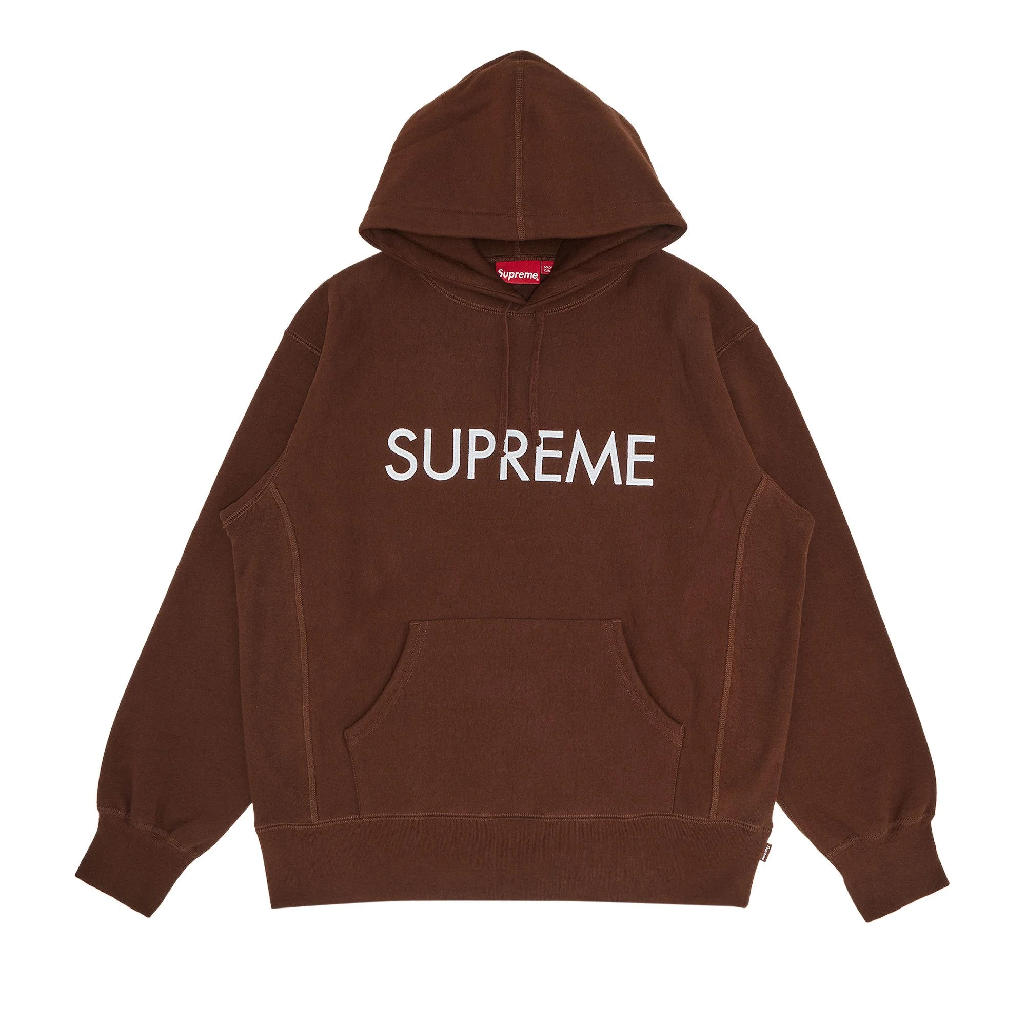 Supreme Capital Hooded Sweatshirt 'Dark Brown' - 1
