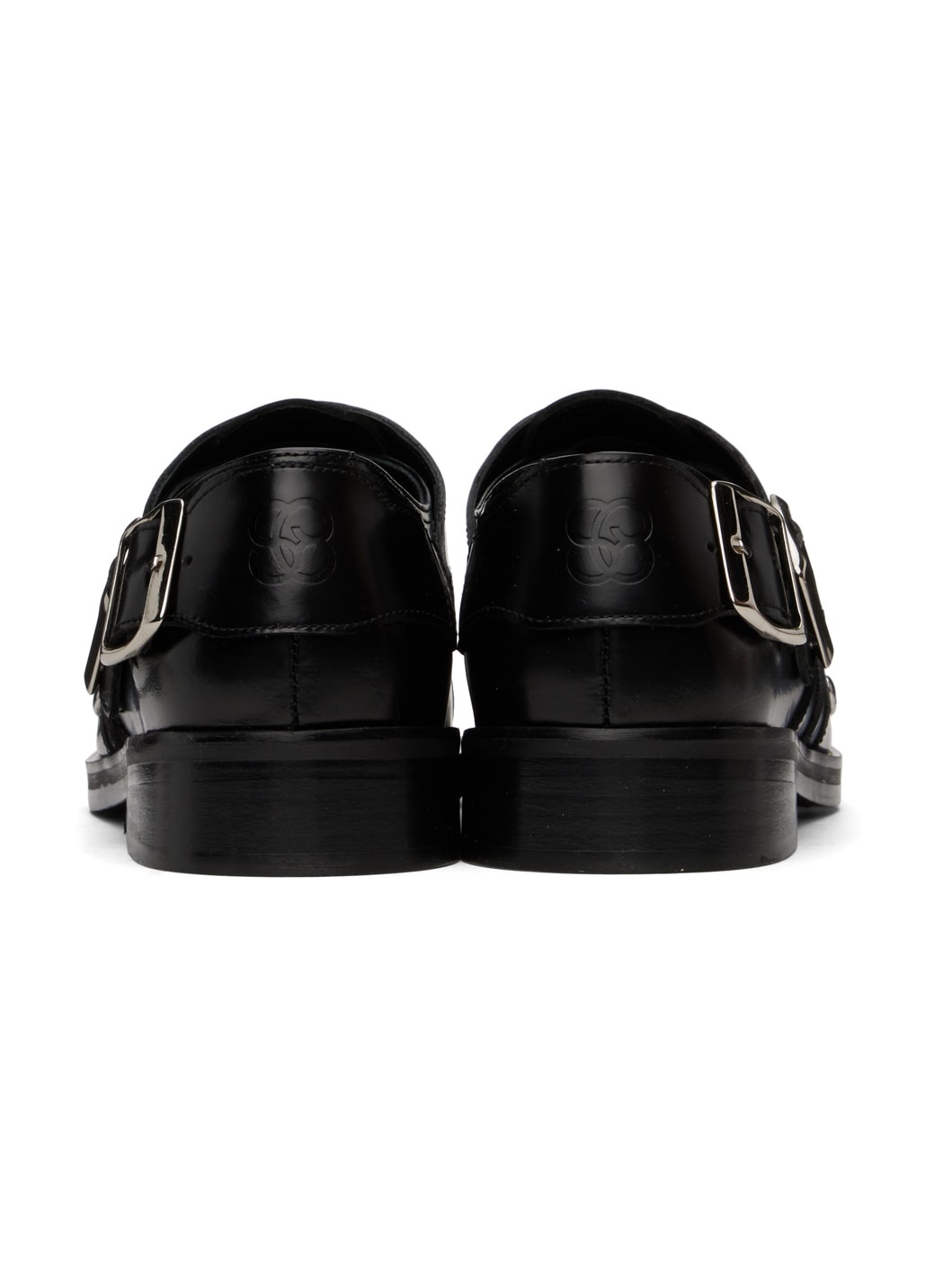 Black Stud Panel Biker Monkstraps - 2