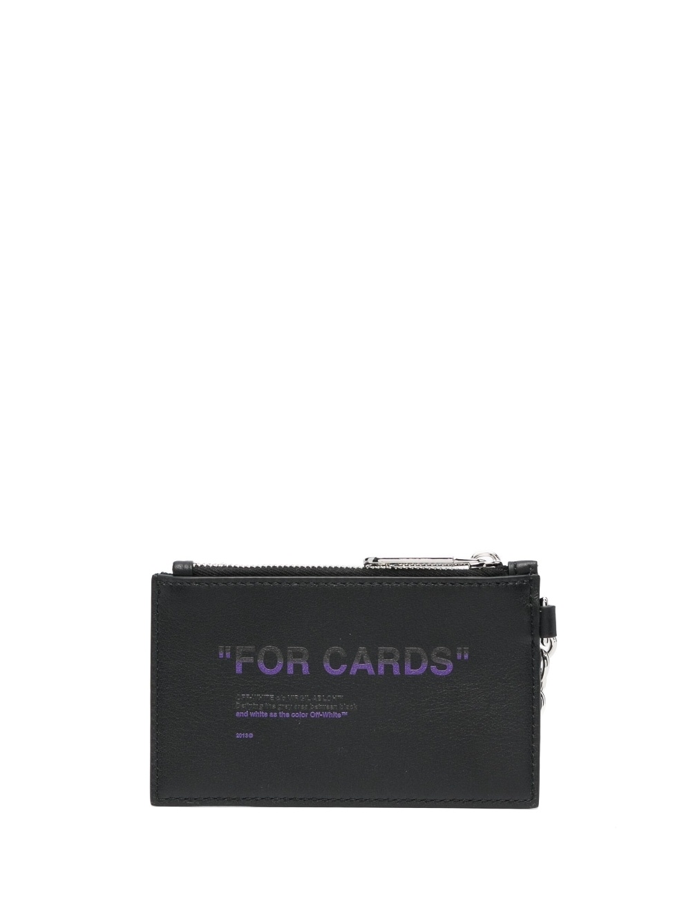 Quote-print leather cardholder - 2