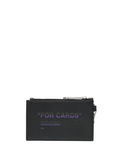 Off-White Quote-print leather cardholder outlook
