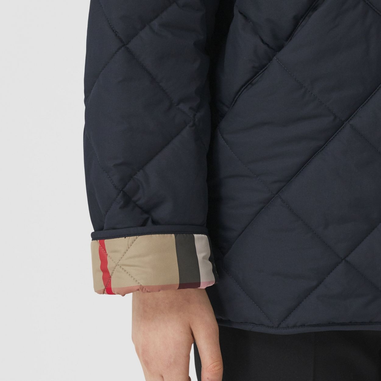 Diamond Quilted Collarless Barn Jacket - 5