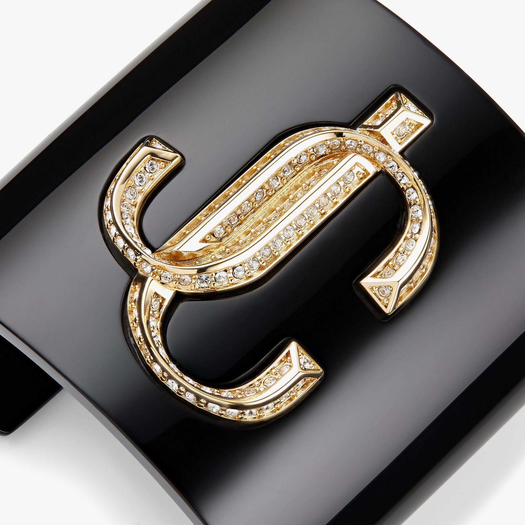 JC Cuff
Black Acrylic Cuff Bracelet with Crystal JC Emblem - 5