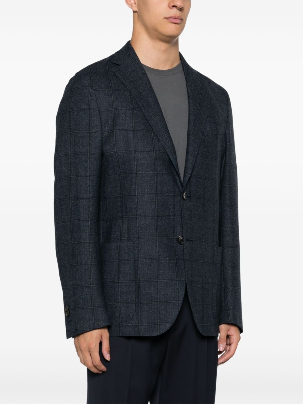 check-pattern blazer - 3