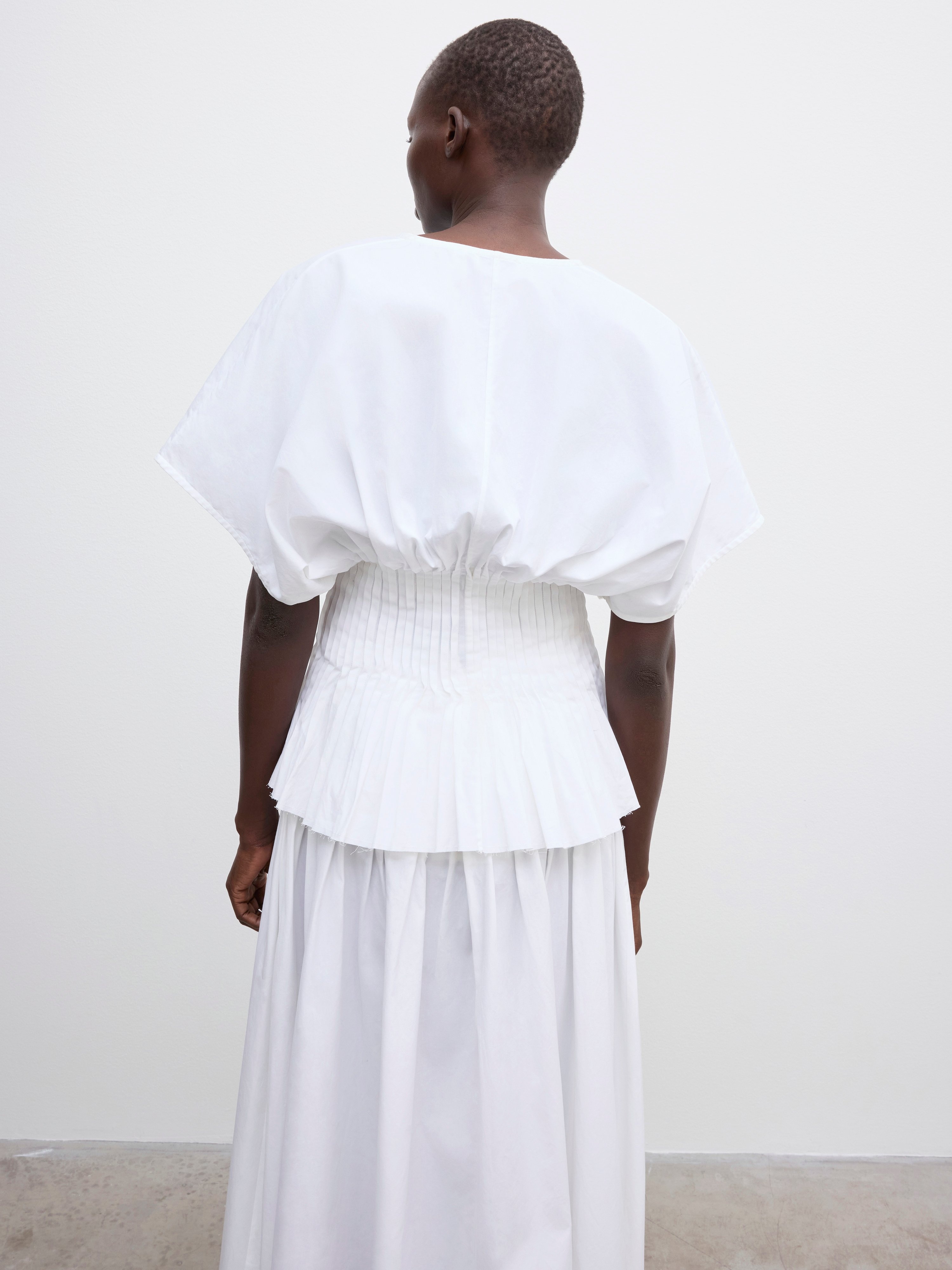 Poplin v-neck top - 4