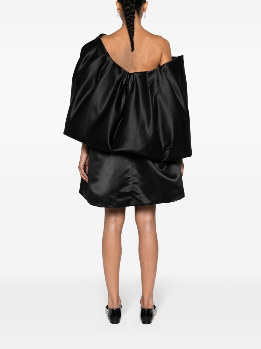 oversize-bow satin minidress - 4