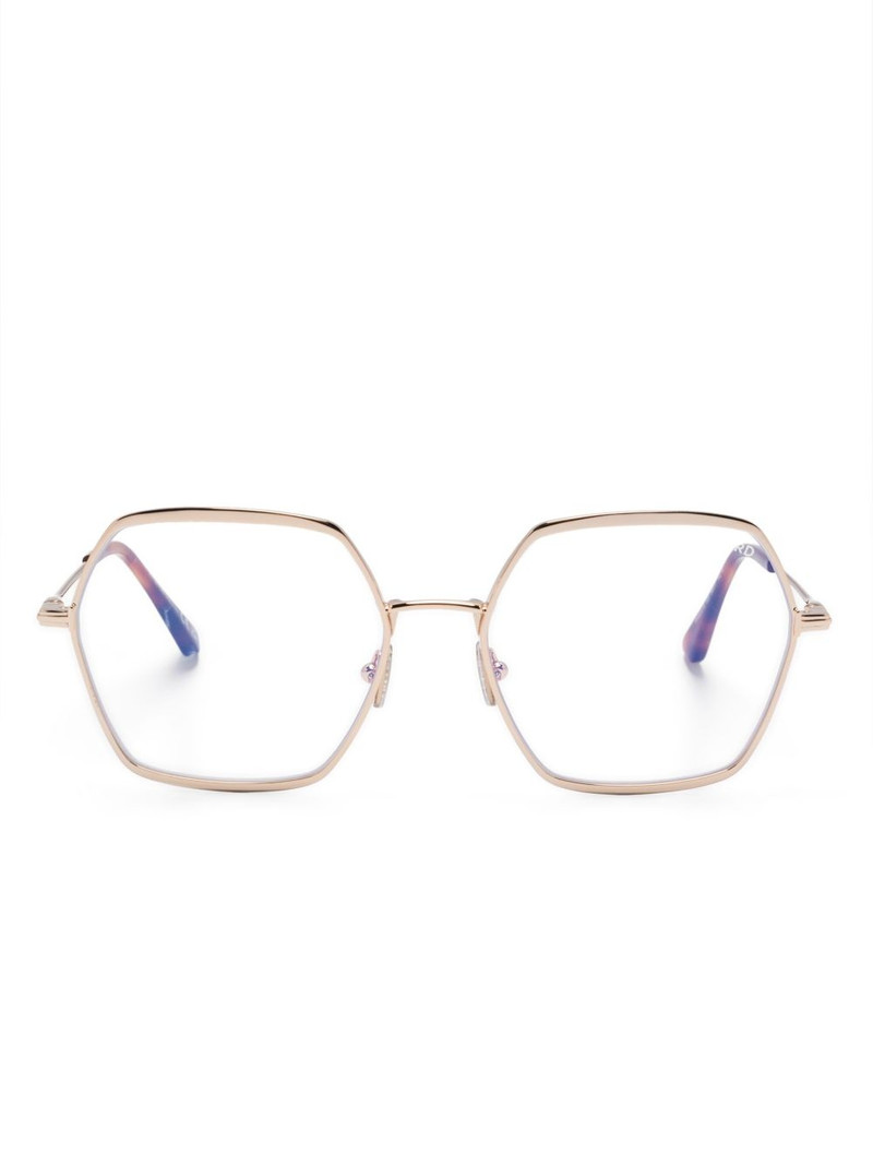 geometric-frame glasses 1