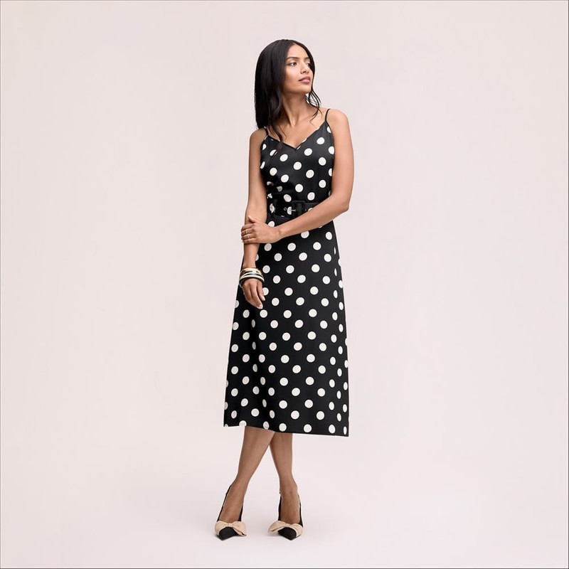 Belted Dot Maxi Dress 3