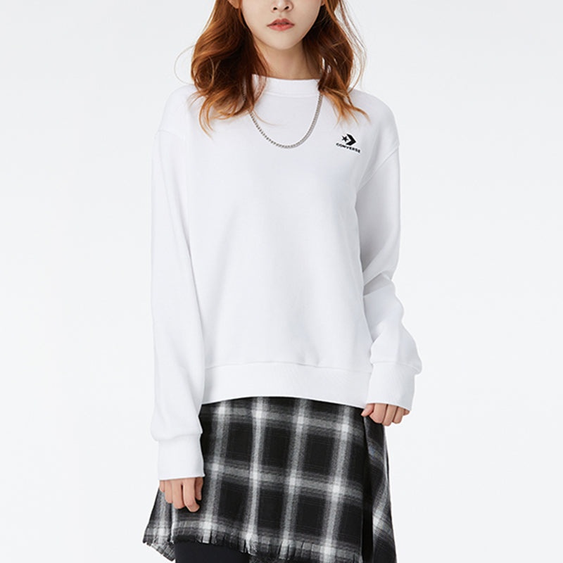 (WMNS) Converse Casual Sweatshirt'White' 10020870-A07 - 3