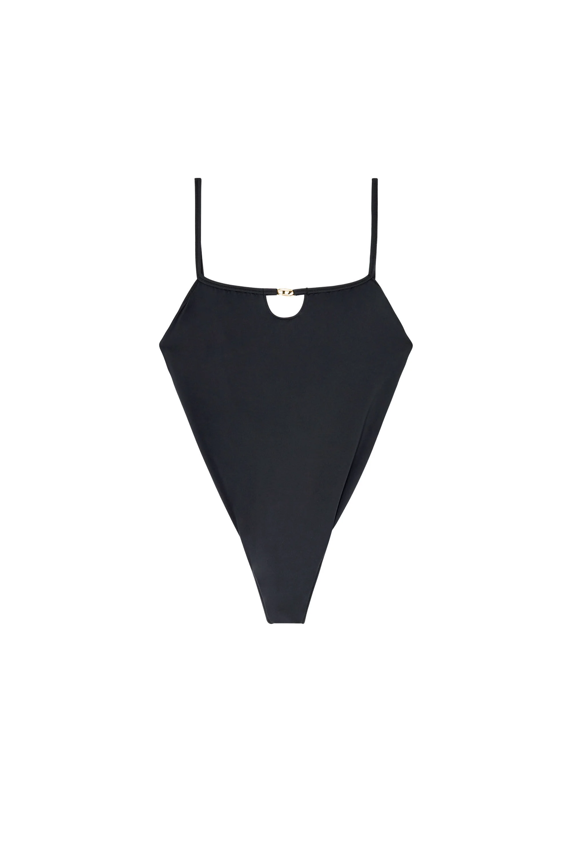 NYLON BODYSUIT WITH CUT-OUT AND METAL OVAL D - 1