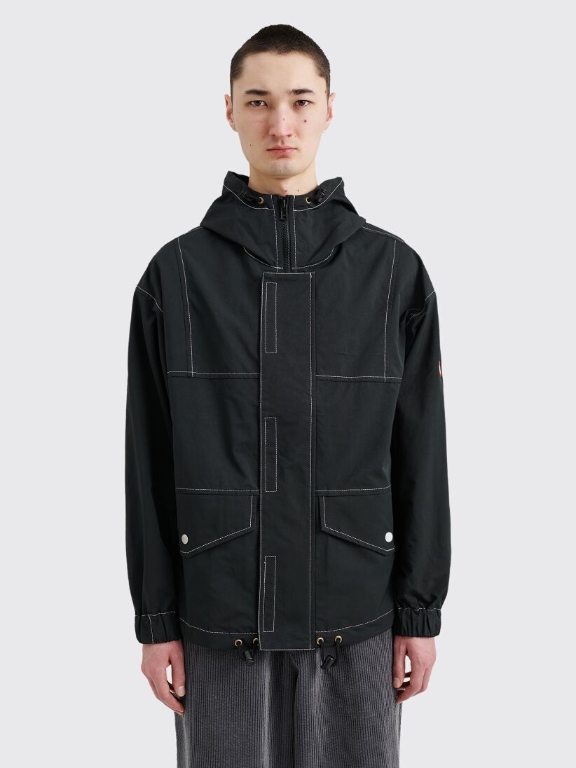 CAV EMPT CONTRAST STITCH HOOD ZIP JACKET BLACK