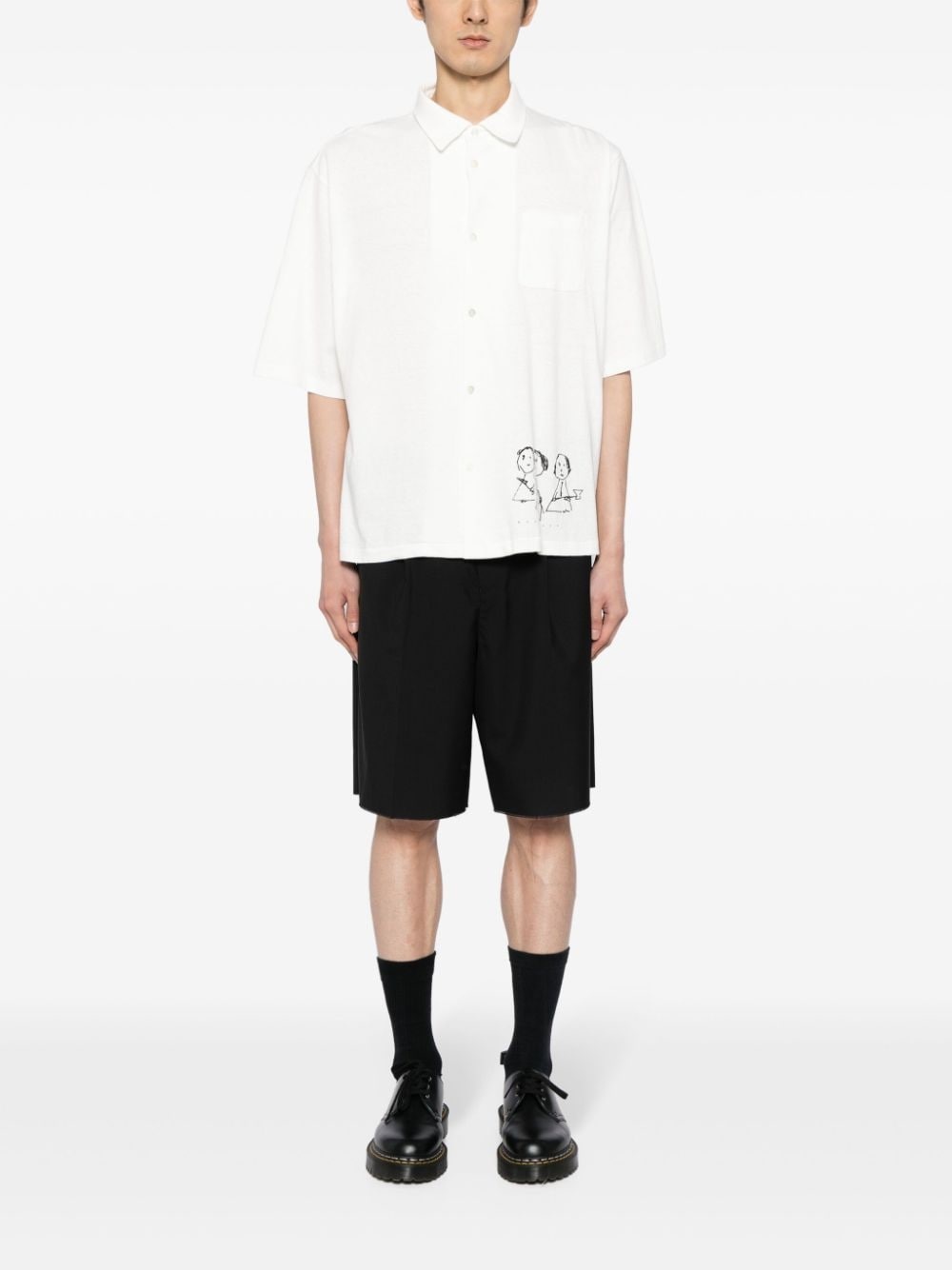 mid-rise wide-leg shorts - 2