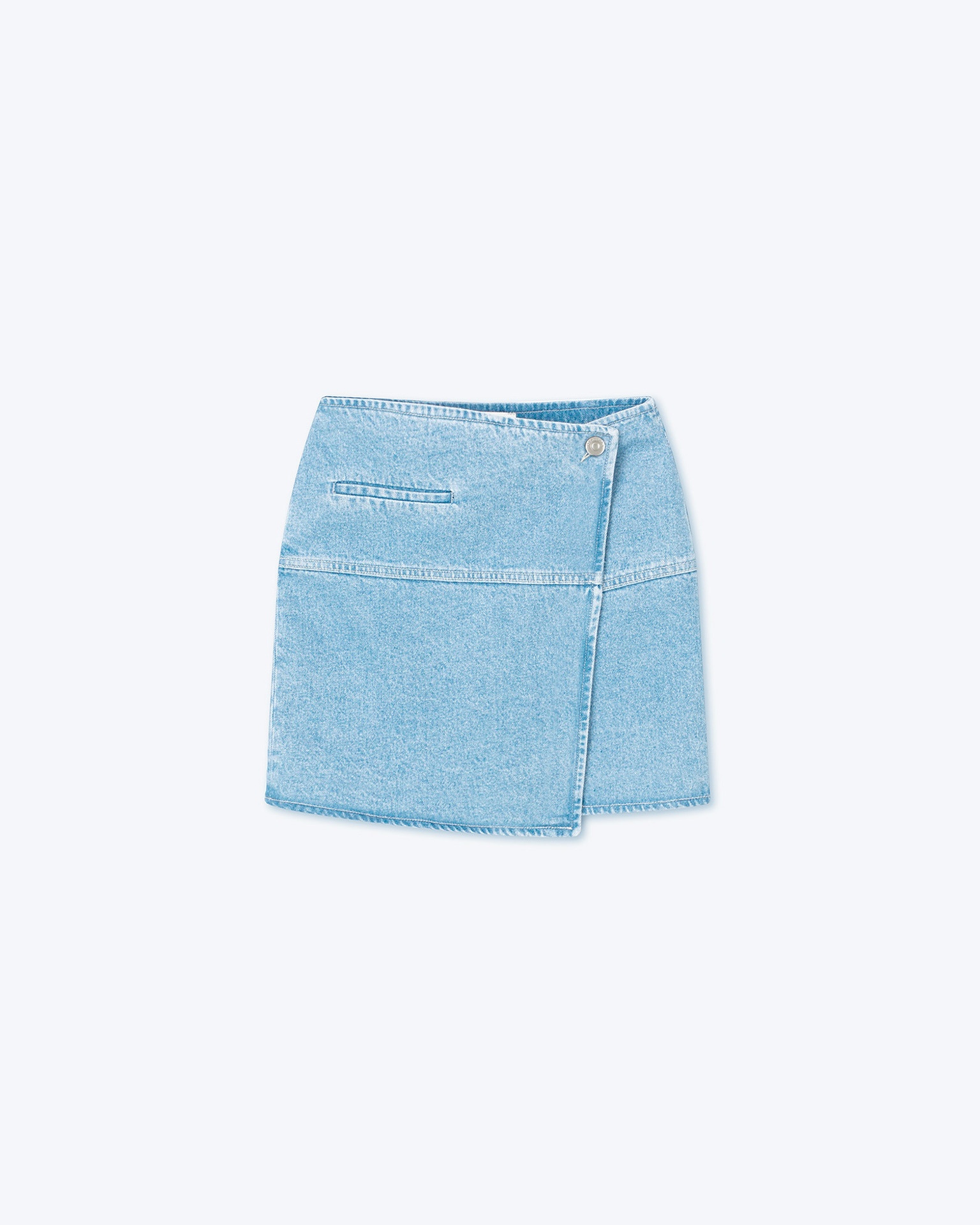 CASNA - Denim mini wrap skirt - Eco light wash - 1