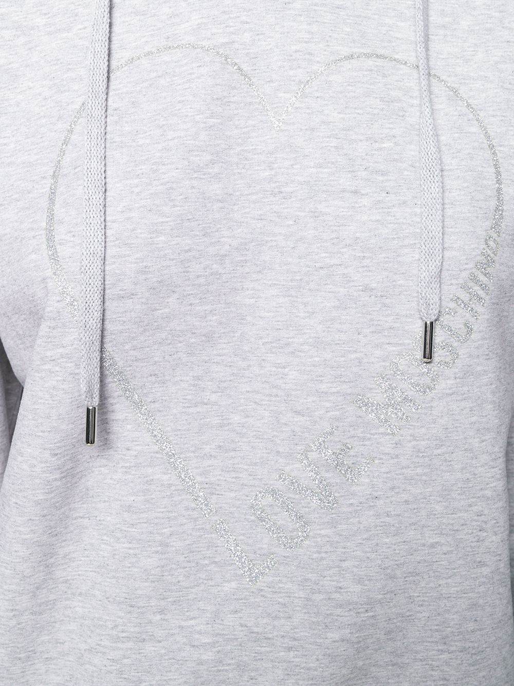 logo heart print hoodie - 5