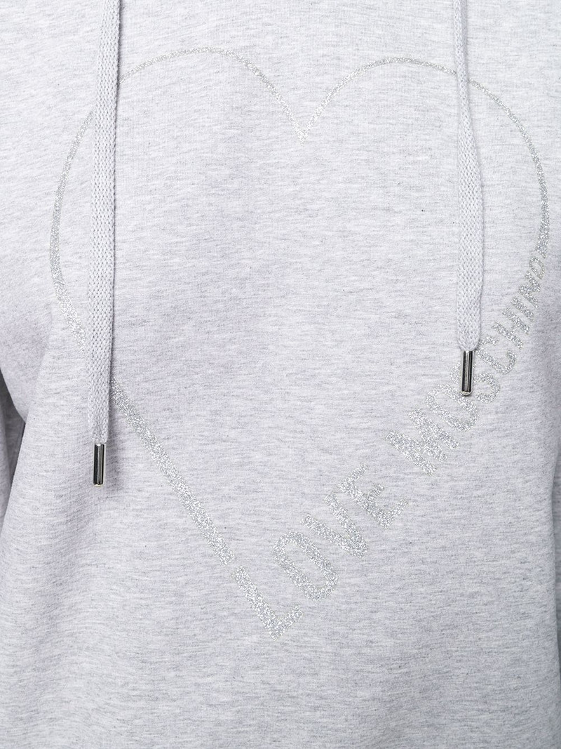 logo heart print hoodie 5