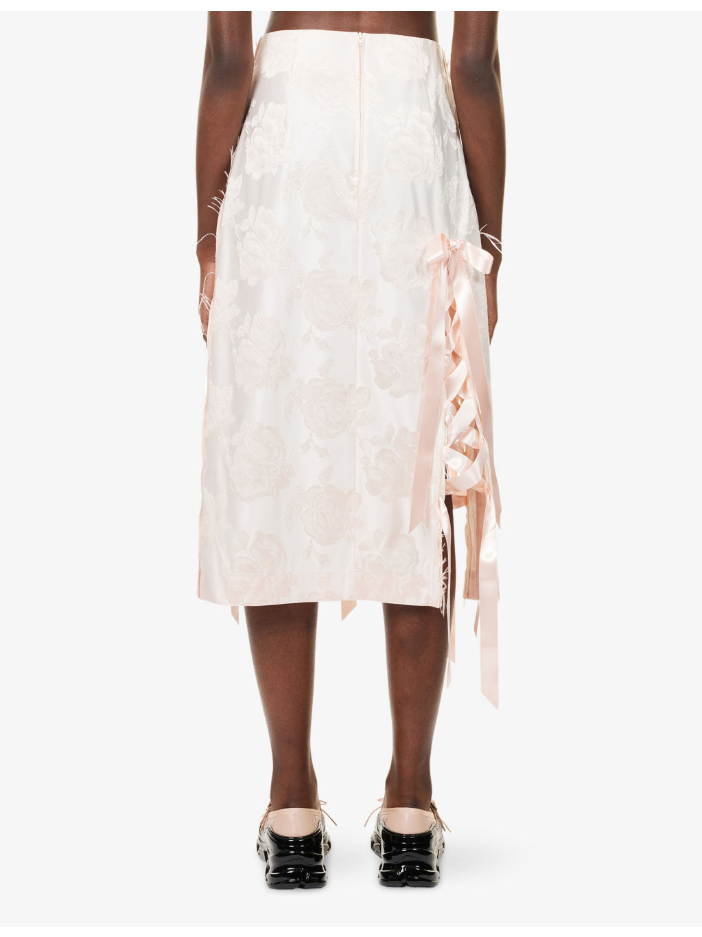Unraveling Ribbon Brocade Midi Skirt - 4