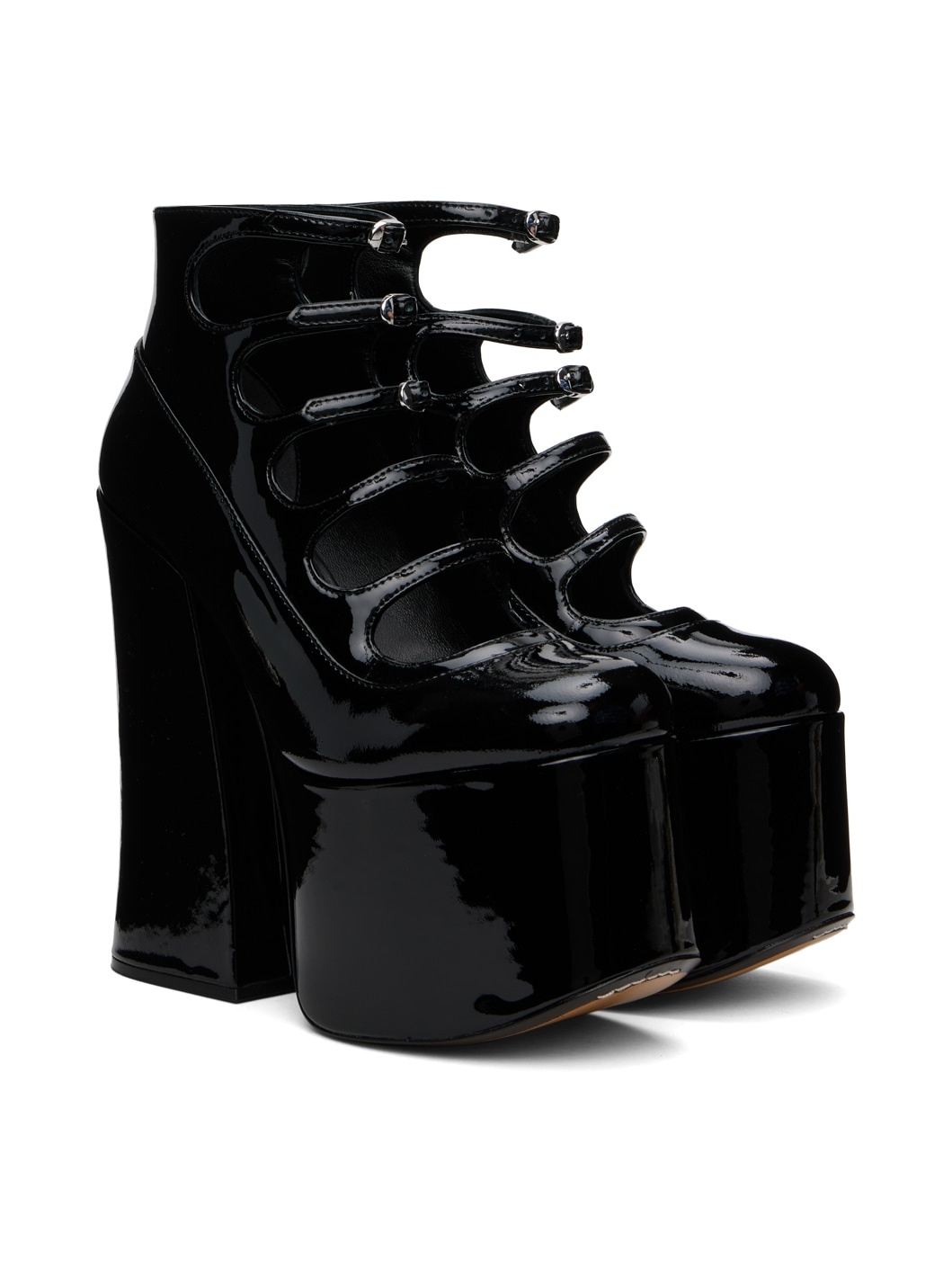 Black 'The Patent Leather Kiki' Heels - 4