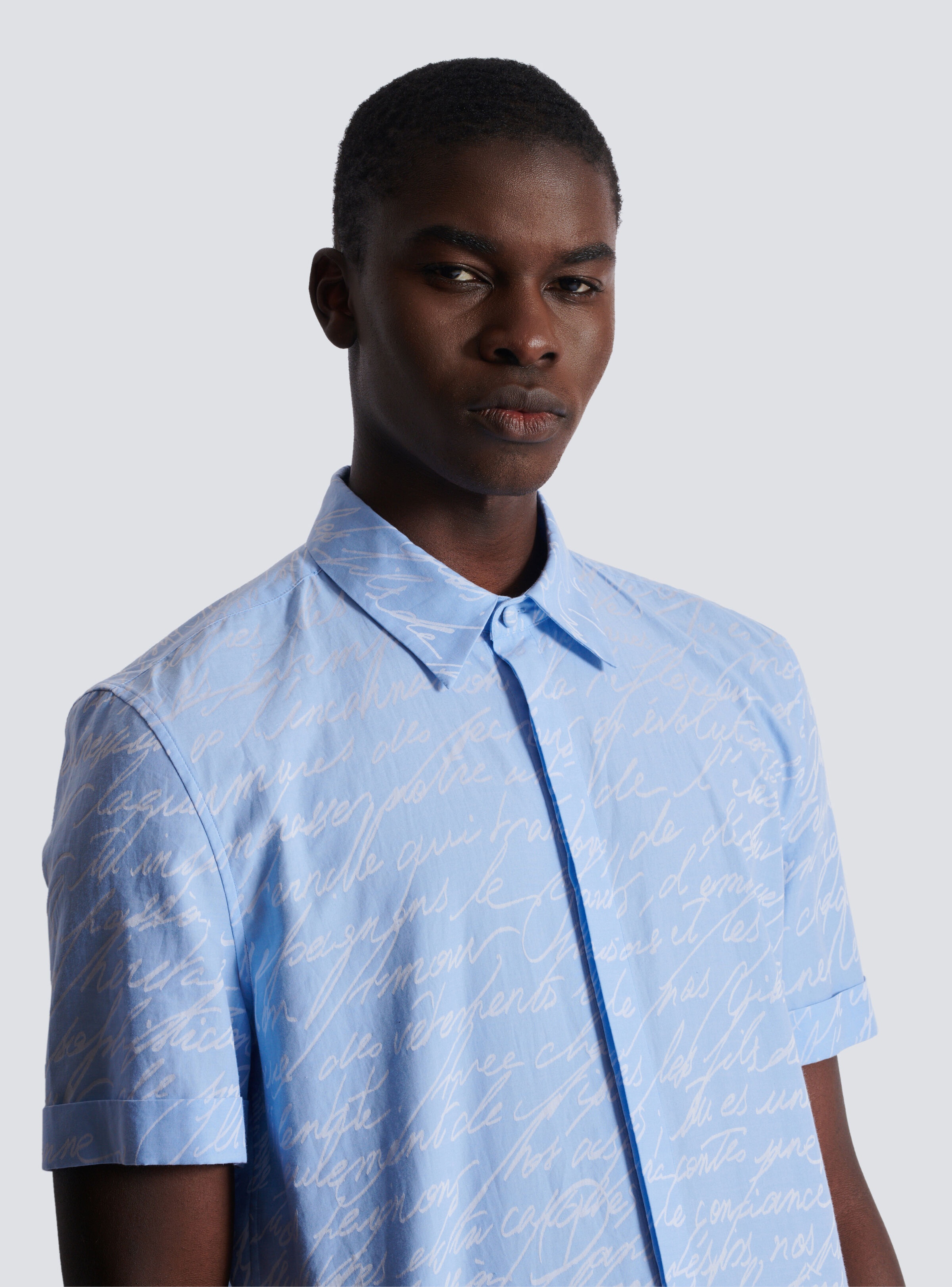 Jacquard shirt with "Love Letter" print - 7