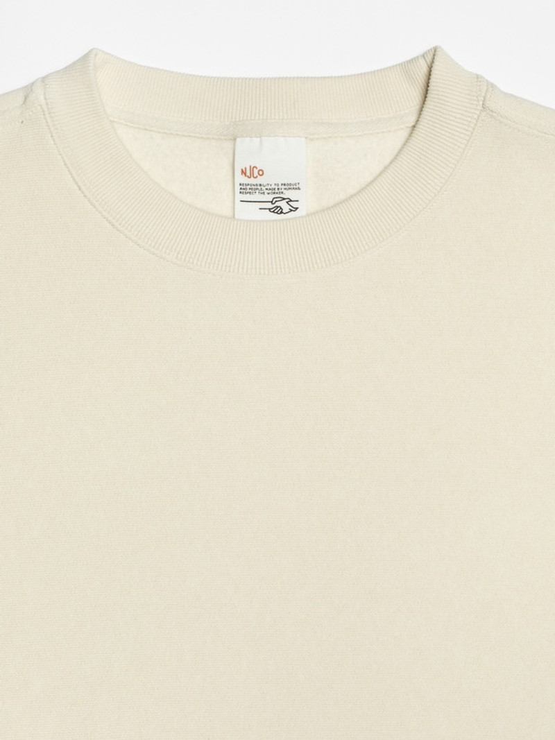Nudie Jeans Hasse Crew Neck Sweatshirt Ecru outlook