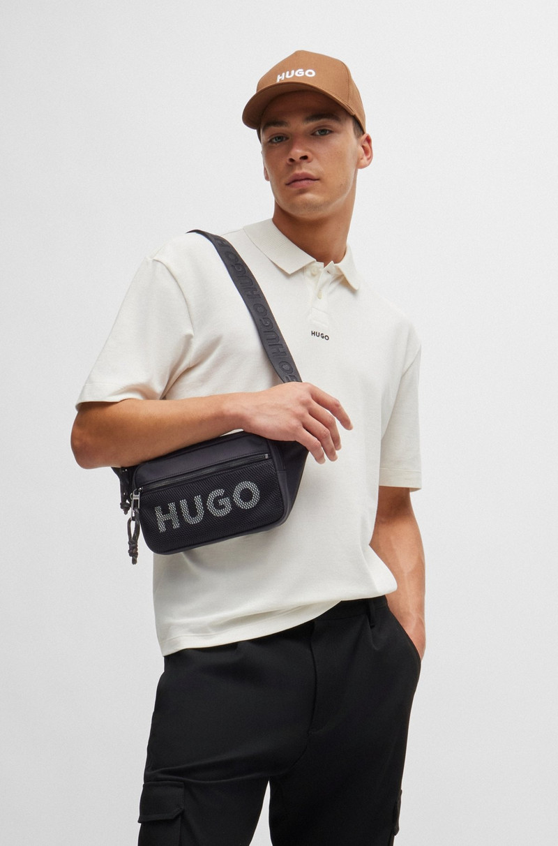 HUGO BELT BAG WITH CONTRAST LOGO AND MESH OVERLAY outlook