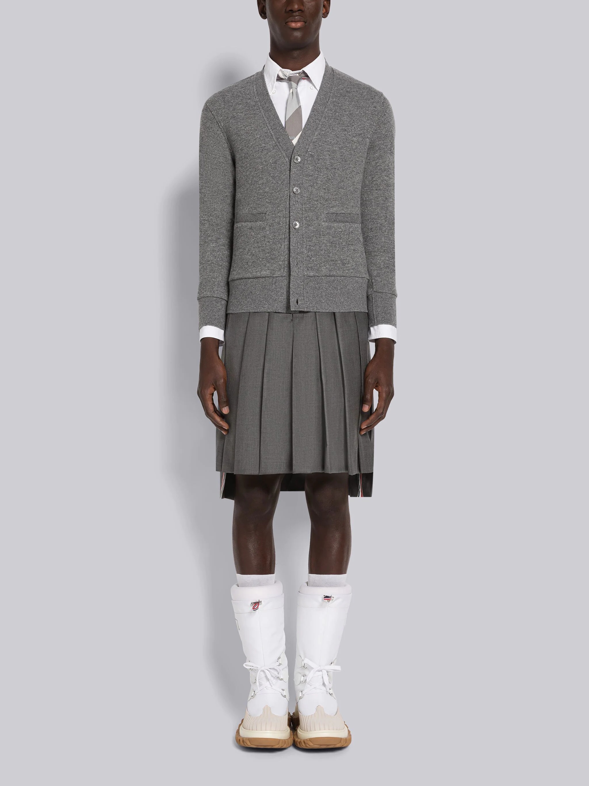 Cashmere Waffle Cardigan - 4