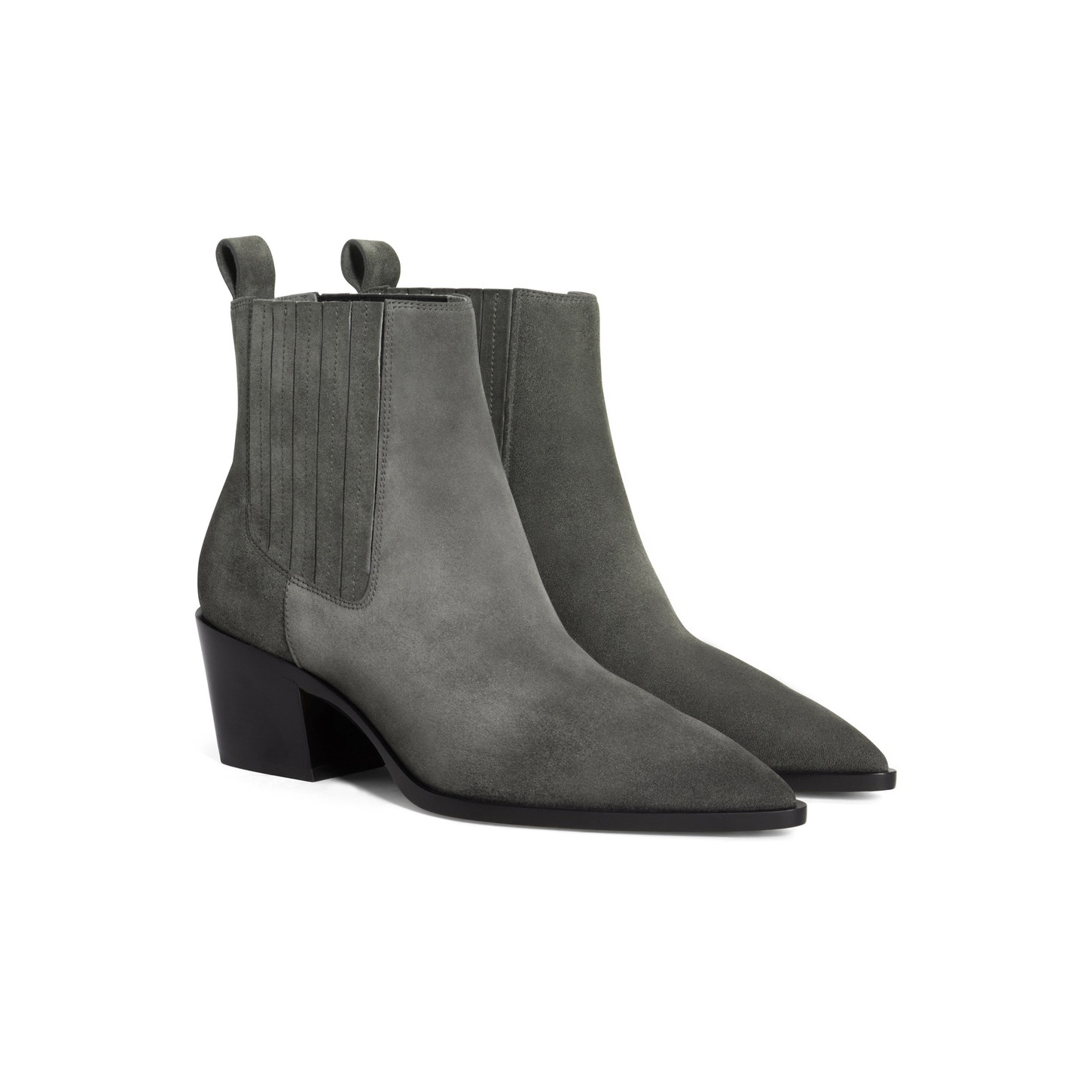 Women's grey suede texan ankle boot - 2