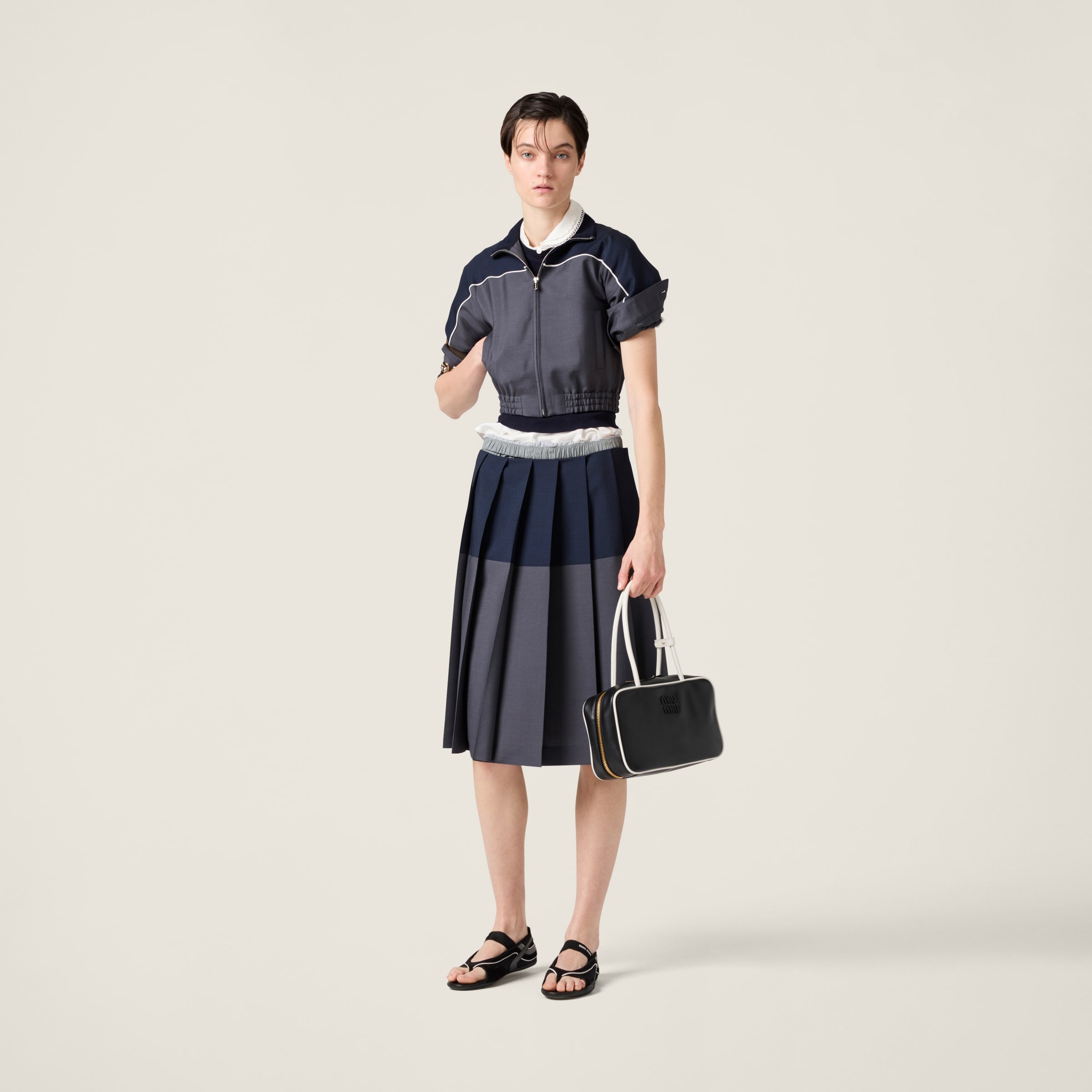 Miu Miu Kid mohair zipper blouson jacket | REVERSIBLE