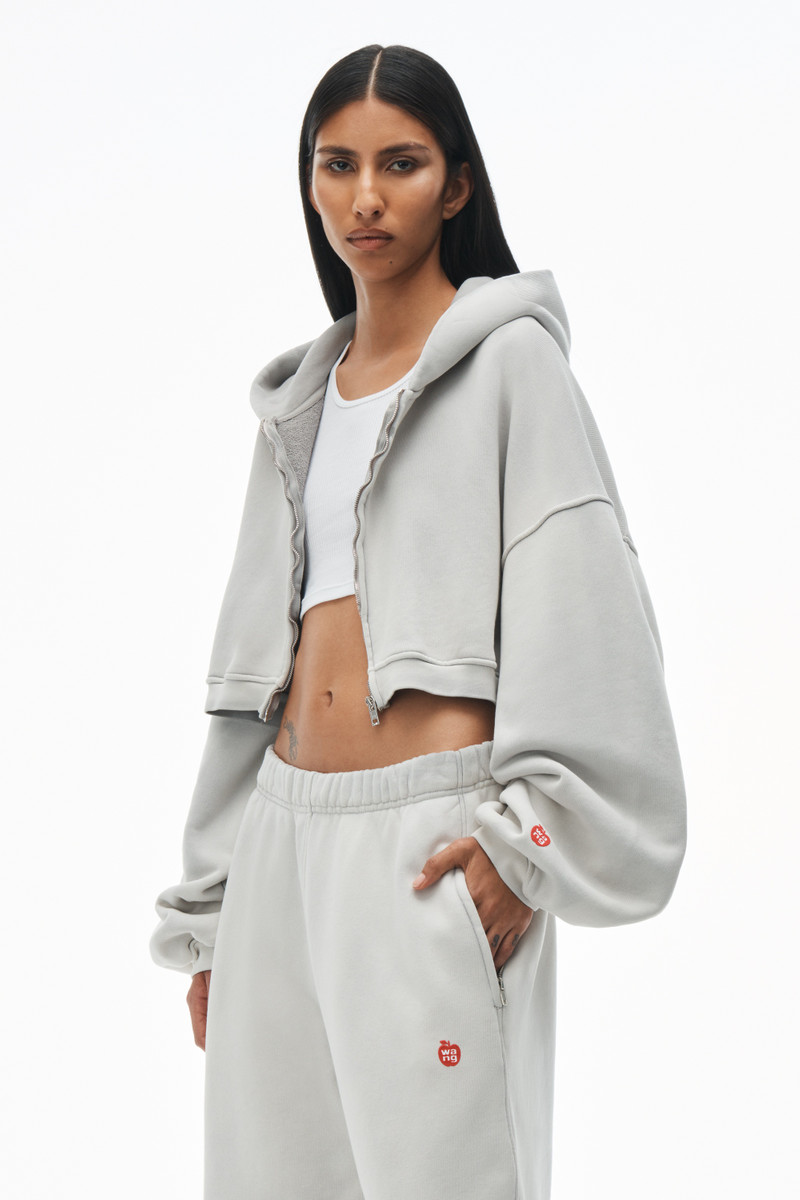 Crop Zip Up Hoodie in Classic Terry 2