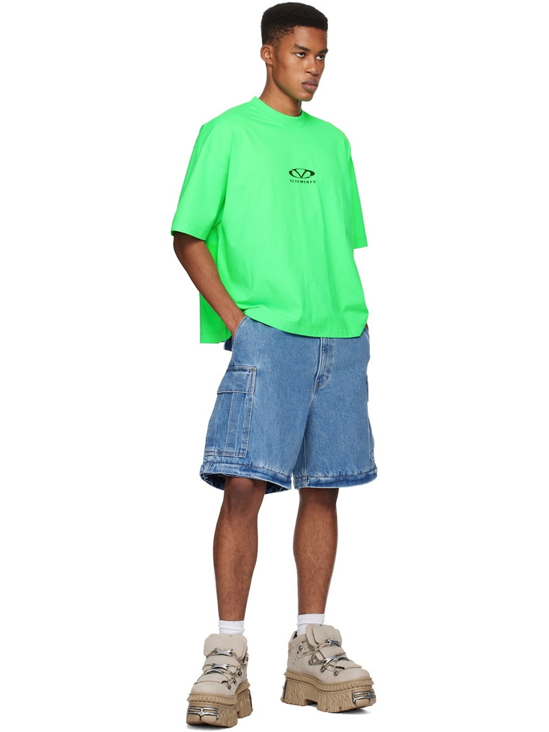 VETEMENTS Green Oval Logo Cropped Boxy T-shirt outlook