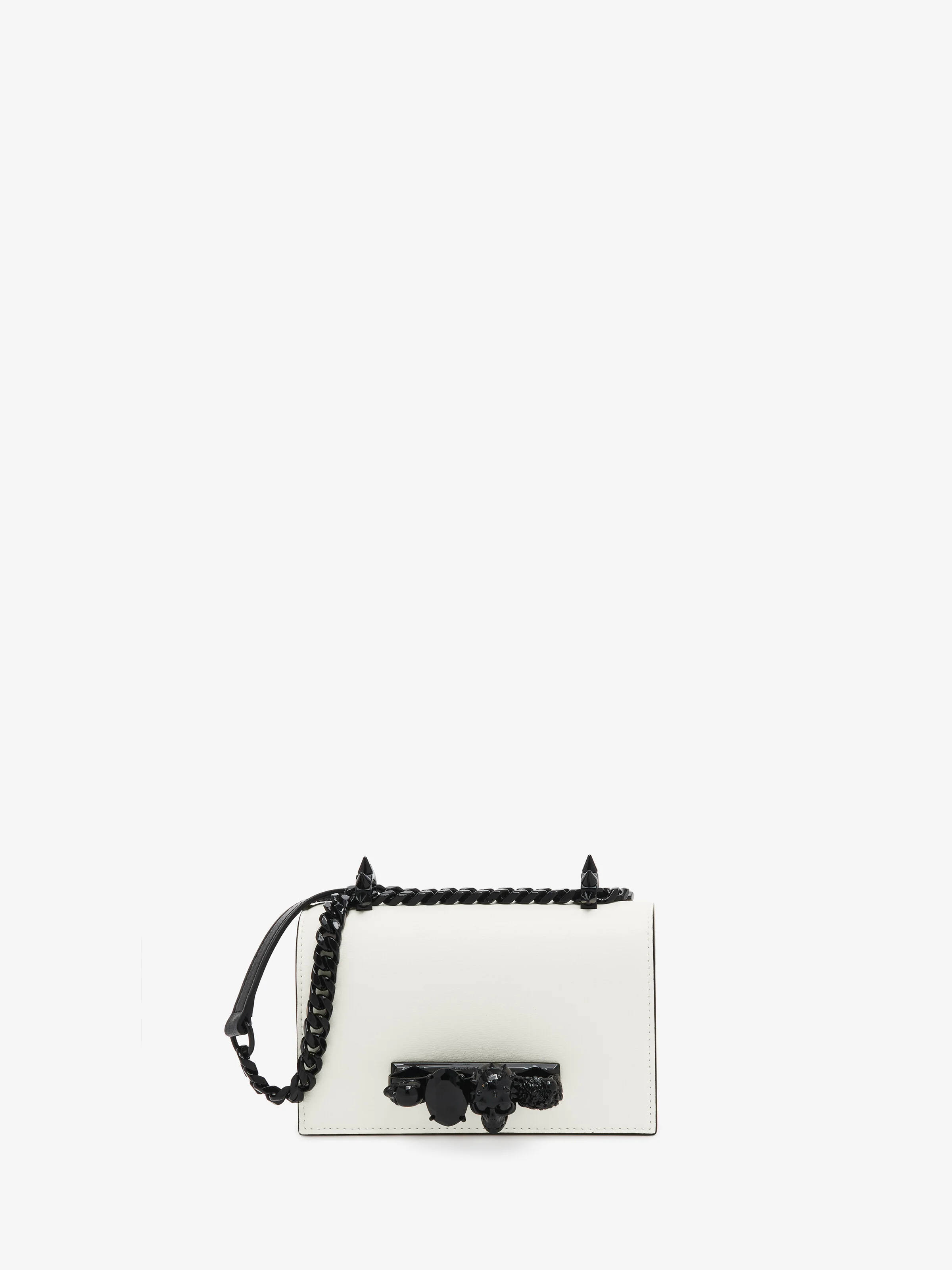 Women's Mini Jewelled Satchel in Soft Ivory - 1